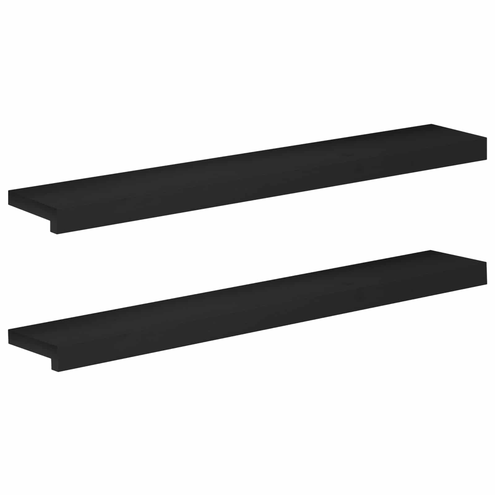 Fensterbänke 2 Stk. Schwarz 100 X 15 X 2 Cm Massivholz Buche Vidaxl