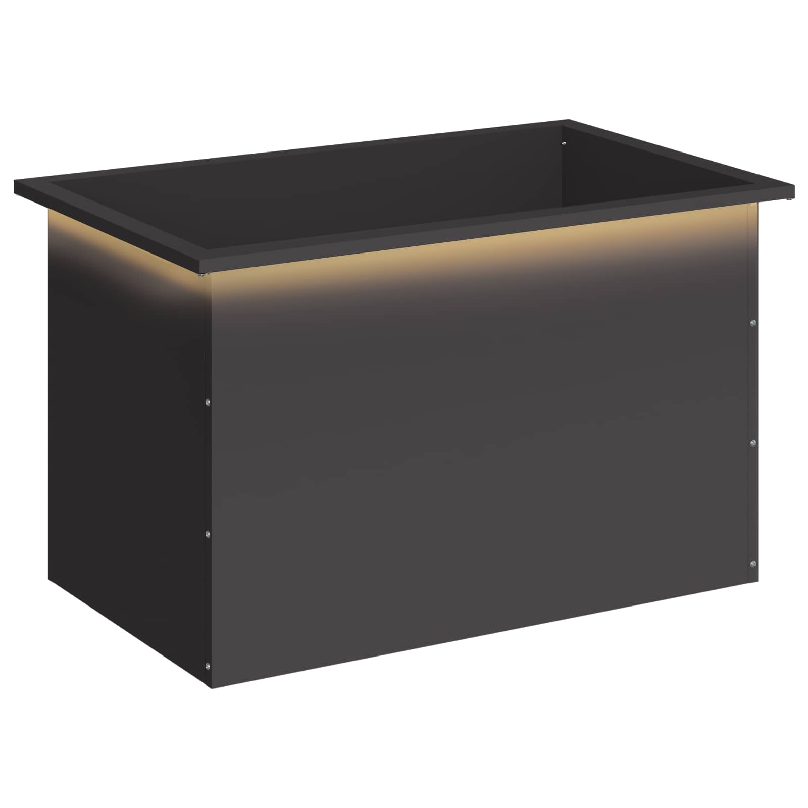 Garten-pflanzkübel Mit Led Schwarz 50 × 80 × 48 Cm Stahl Vidaxl