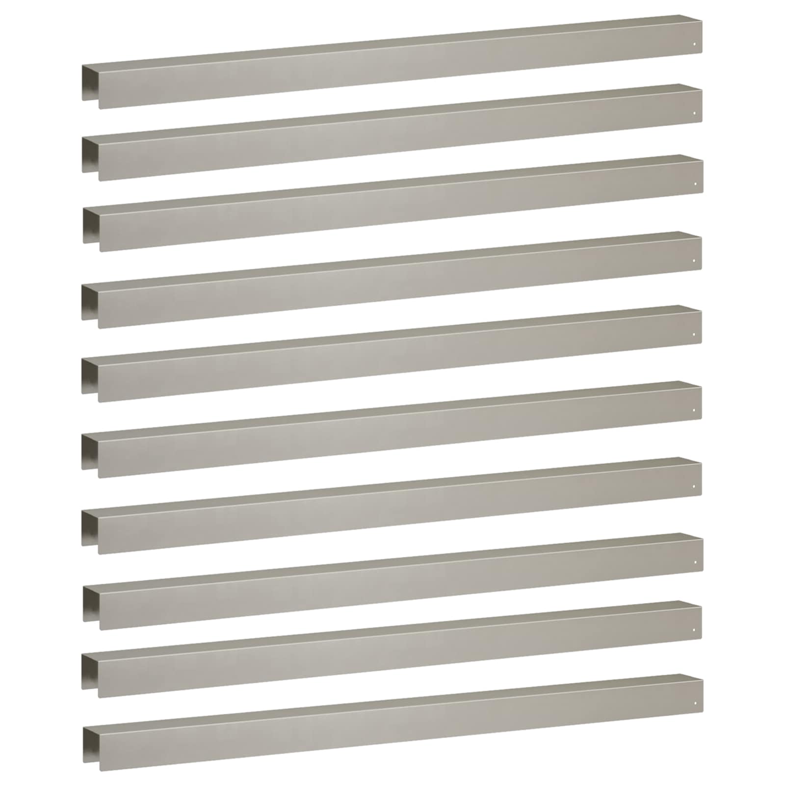 Garten-abdeckprofil 10 Stk. 100 X 6 X 5 Cm Edelstahl Silber Vidaxl