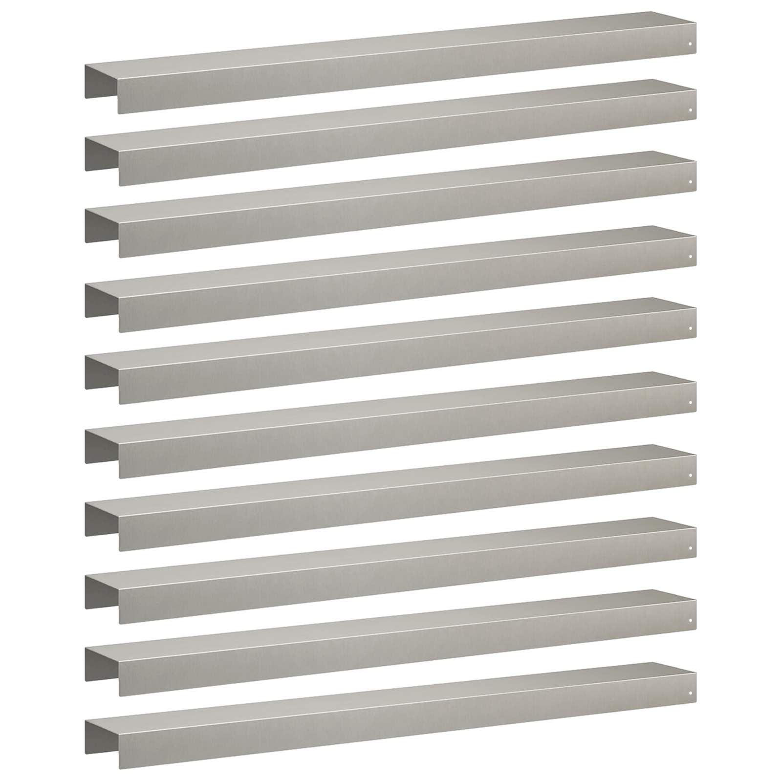 Garten-abdeckprofil 10 Stk. 100 X 15 X 5 Cm Edelstahl Silber Vidaxl