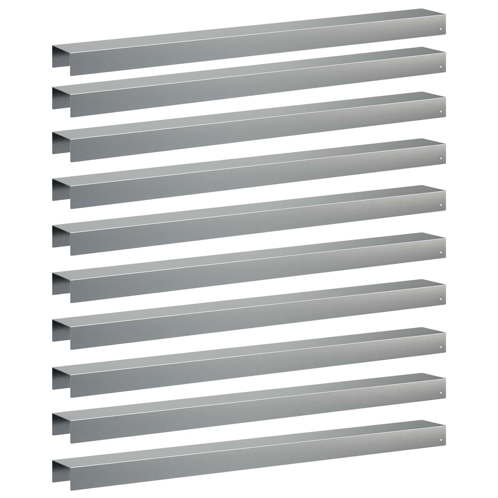 Garten-abdeckprofil 10 Stk. 100 X 10 X 5 Cm Verzinkter Stahl Vidaxl