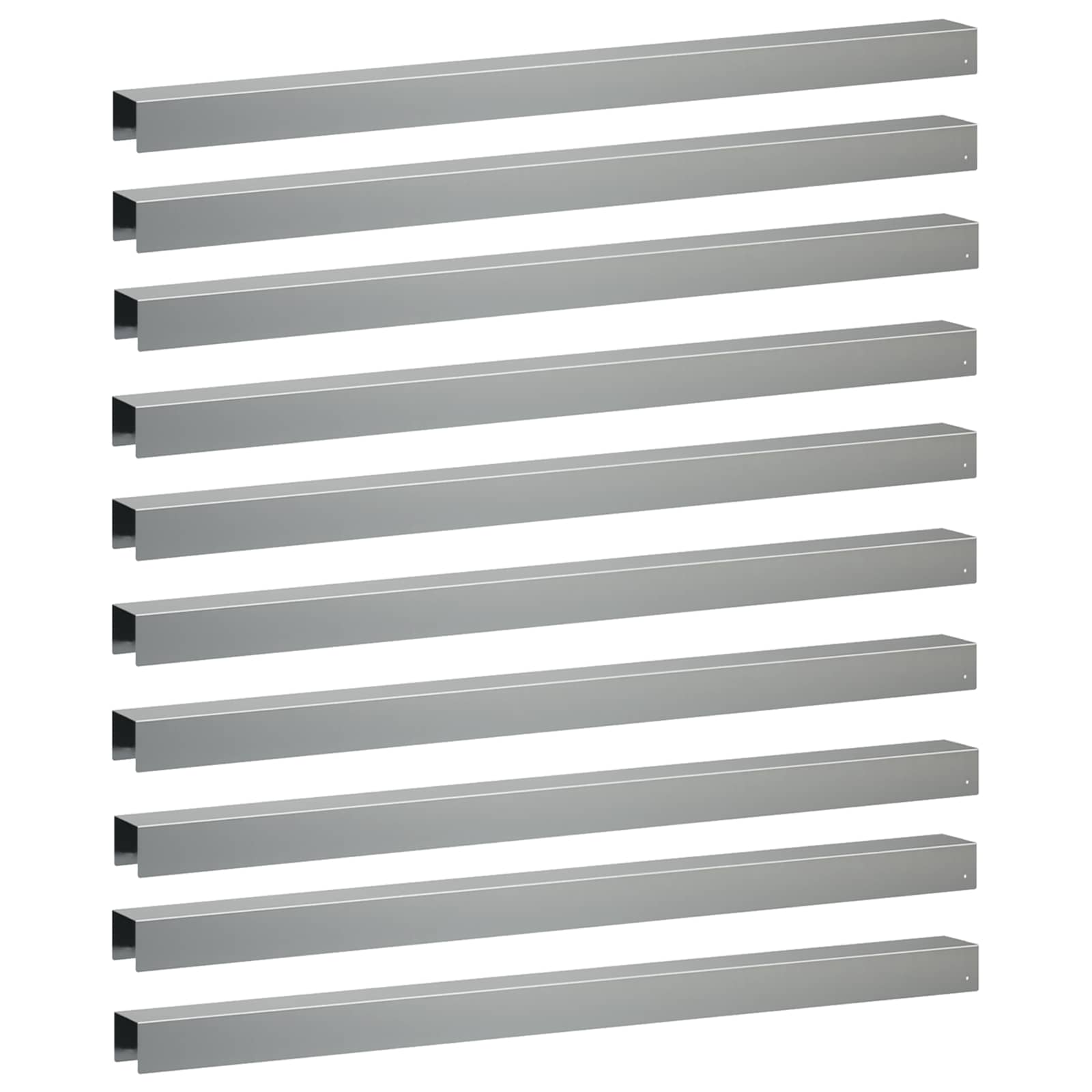 Garten-abdeckprofil 10 Stk. 100 X 6 X 5 Cm Verzinkter Stahl Vidaxl