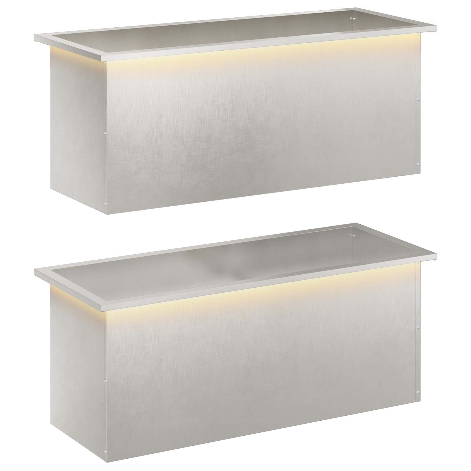 Garten-pflanzkübel Mit Led 2 Stk. Silber 40 × 100 × 40 Cm Vidaxl