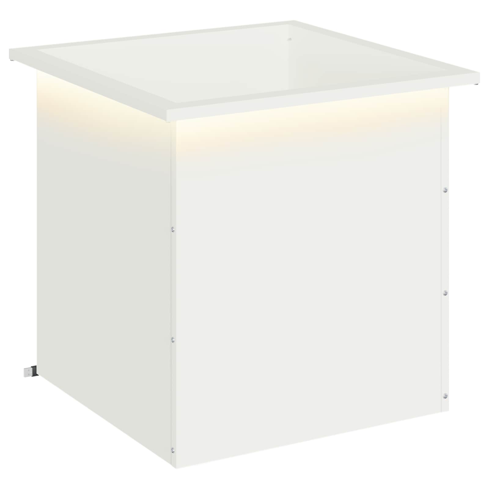 Garten-pflanzkübel Mit Led Weiß 50 × 50 × 48 Cm Stahl Vidaxl