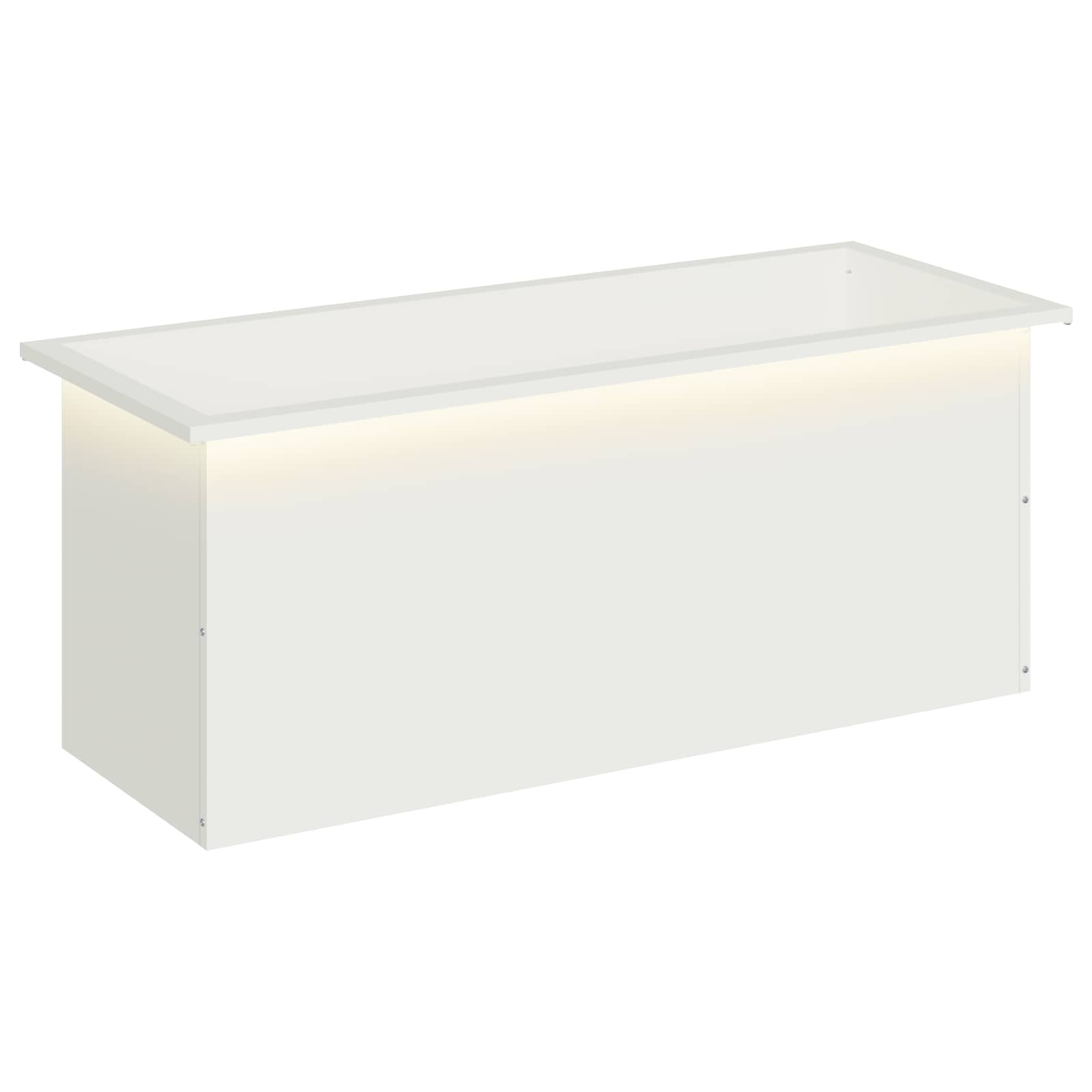 Garten-pflanzkübel Mit Led Weiß 40 × 100 × 40 Cm Stahl Vidaxl