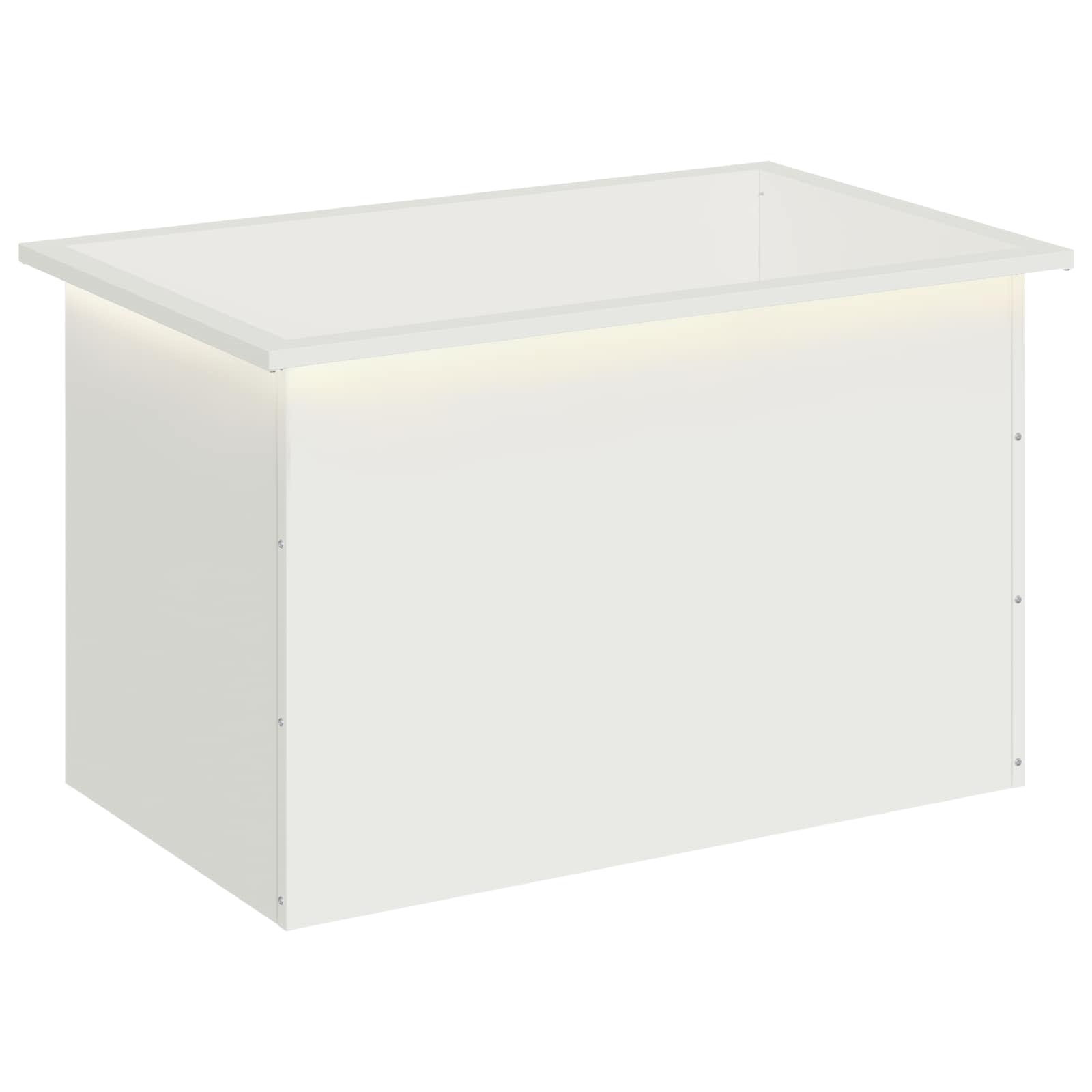 Garten-pflanzkübel Mit Led Weiß 50 × 80 × 48 Cm Stahl Vidaxl