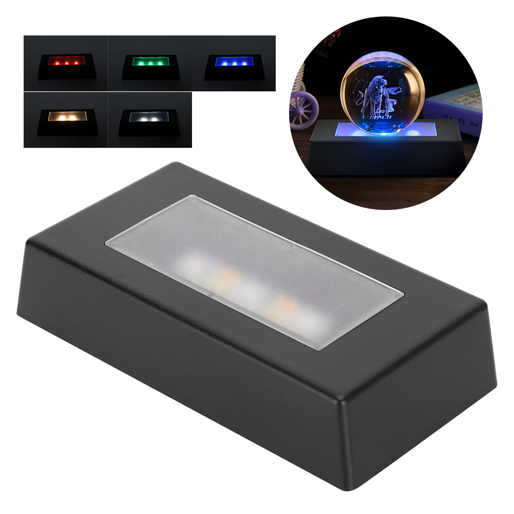 Socle Avec Écran Led À Couleurs Changeantes, Support Lumineux Et Câble Usb Pour Statues Et Bijoux En Cristal 3d.