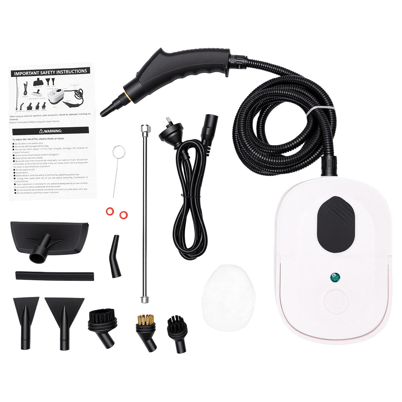 Nettoyeur Vapeur Portable, 1500 W, 3 Bars, Appareil De Nettoyage Haute Température Avec Temps De Chauffe De 15 Secondes, 6 Niveaux De Puissance, Réservoir D'Eau De 1400 Ml Et Accessoires Pour Sols, Ca