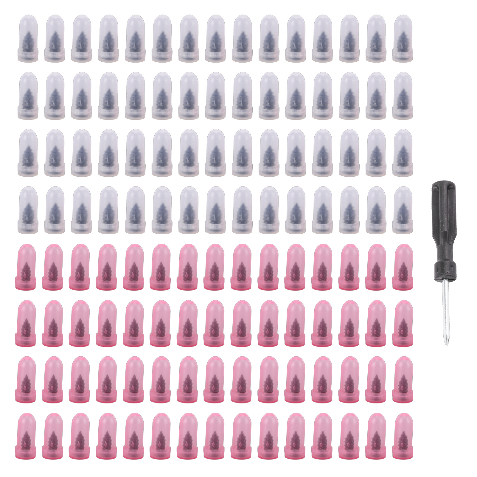 Kit De Réparation De Pneus De 120 Pièces : 60 Vis En Caoutchouc De 0,21 X 0,47 Pouce Et 0,26 X 0,55 Pouce, Avec Tournevis Et Boîte De Rangement.