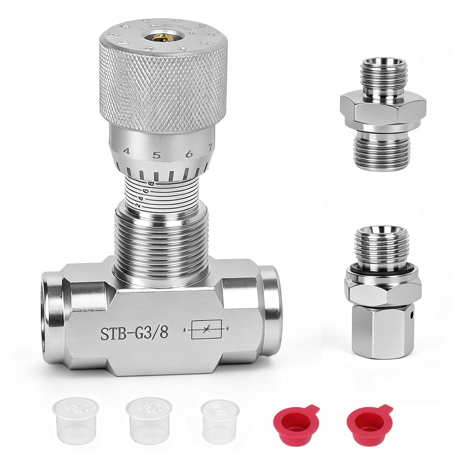 Vanne De Régulation De Débit Hydraulique Stb-g3/8, Filetage L08 3/8 Pouce, Connecteur M14, Limiteur Bidirectionnel Pour Mini-excavatrice De 1 À 2 Tonnes.