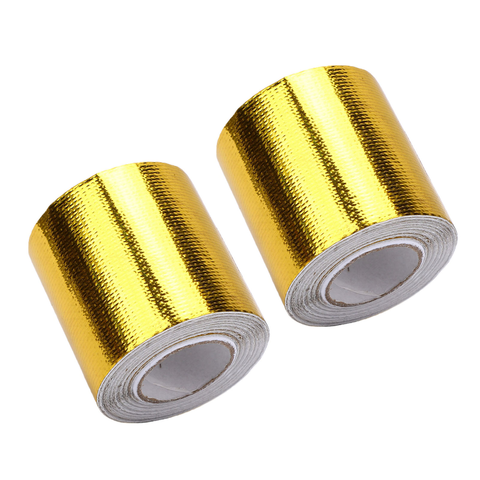 2 Rouleaux De Rubans D'Isolation Thermique En Fibre De Verre Et Aluminium Résistants À La Chaleur De 5 Cm X 10 M (2 Po X 32,8 Pi) Pour Les Conduits De Climatisation, Les Systèmes D'Échappement, Les Câ