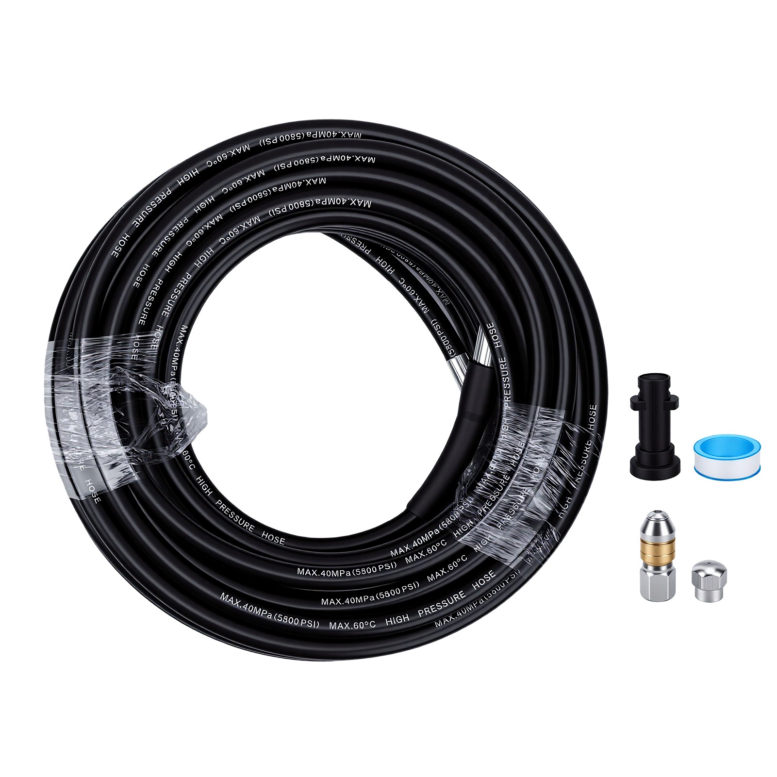 Kit De Tuyau Pour Nettoyeurs Haute Pression Karcher Des Séries K2 À K7, Avec Rallonge De 20 M, Buse De Pulvérisation Courte Et Longue Et Adaptateur.
