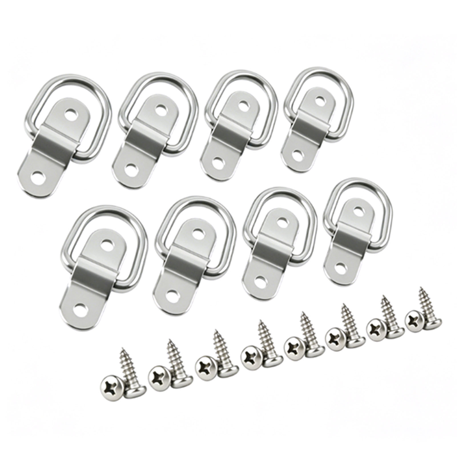 8 Anneaux D'Arrimage En D Avec Vis, Acier Inoxydable 304, Fixation En Surface Robuste Pour Camions, Remorques Et Bateaux, 6 X 28