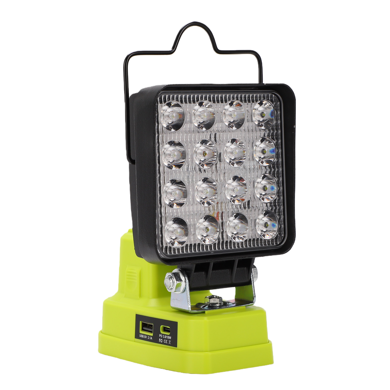 Lampe De Travail Led Sans Fil Compatible Avec Ryobi P102, P103, P104, P105, P106, P107 Et P108. Batterie 38w Avec Ports Usb A Et C.