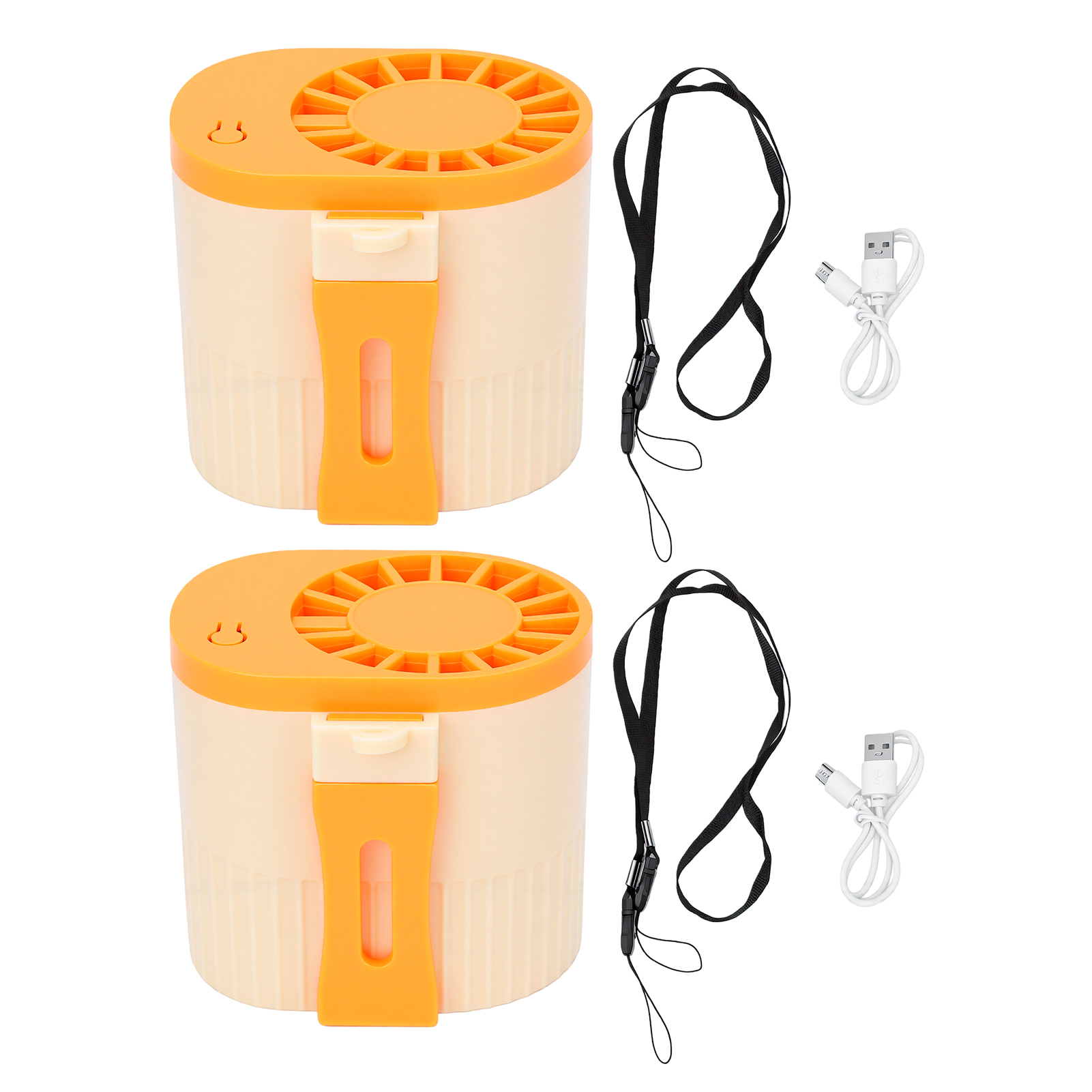 2 Mini Ventilateurs Portables Rechargeables Par Usb Avec Clip De Taille Et Rotation À 360° Pour Une Utilisation En Extérieur.