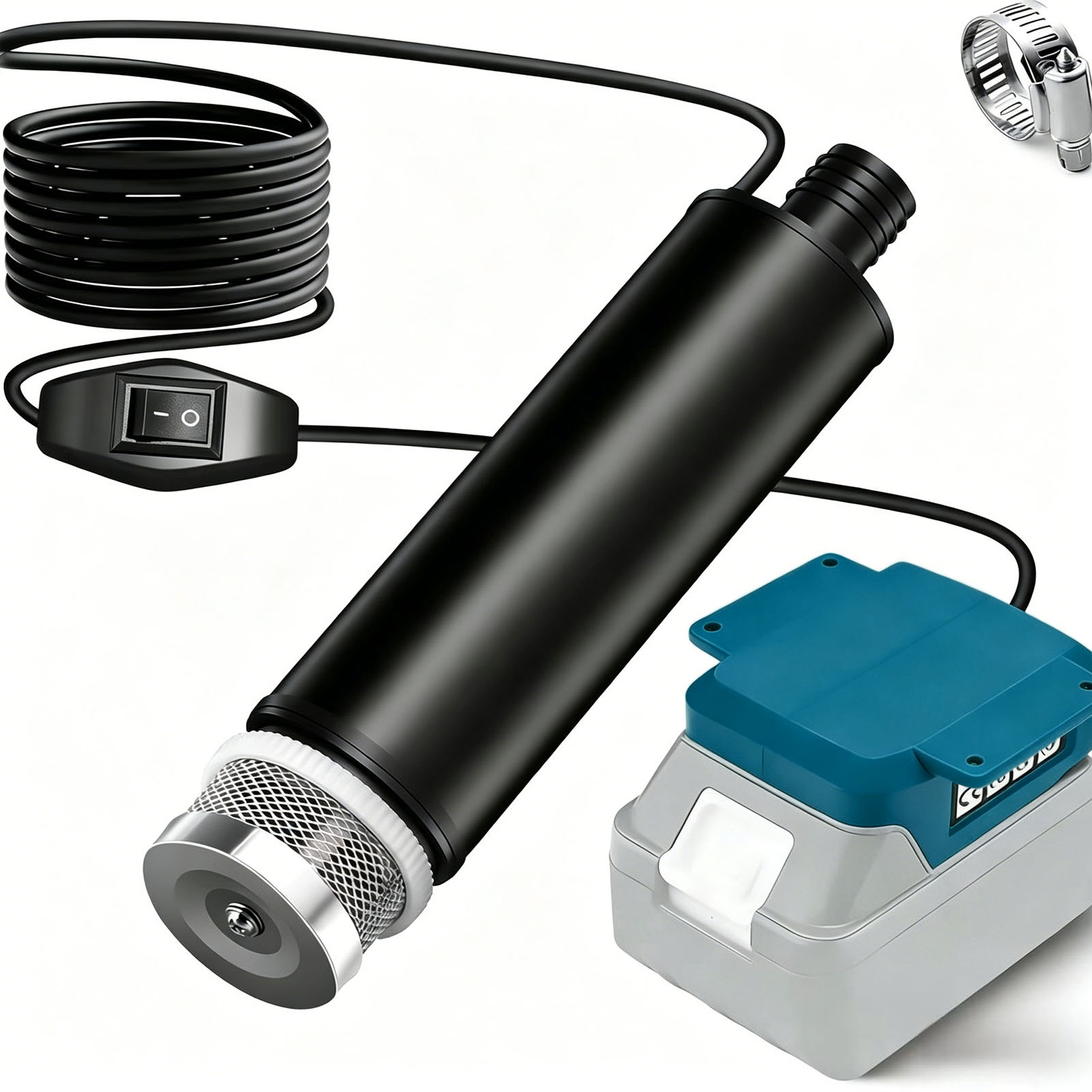 Pompe De Transfert D'Eau Compatible Avec Les Batteries Makita 18v Bl1815 Bl1830, 100w, 635 Gph, Sans Fil, Pour Baignoires, Étangs, Jardins Et Camping.