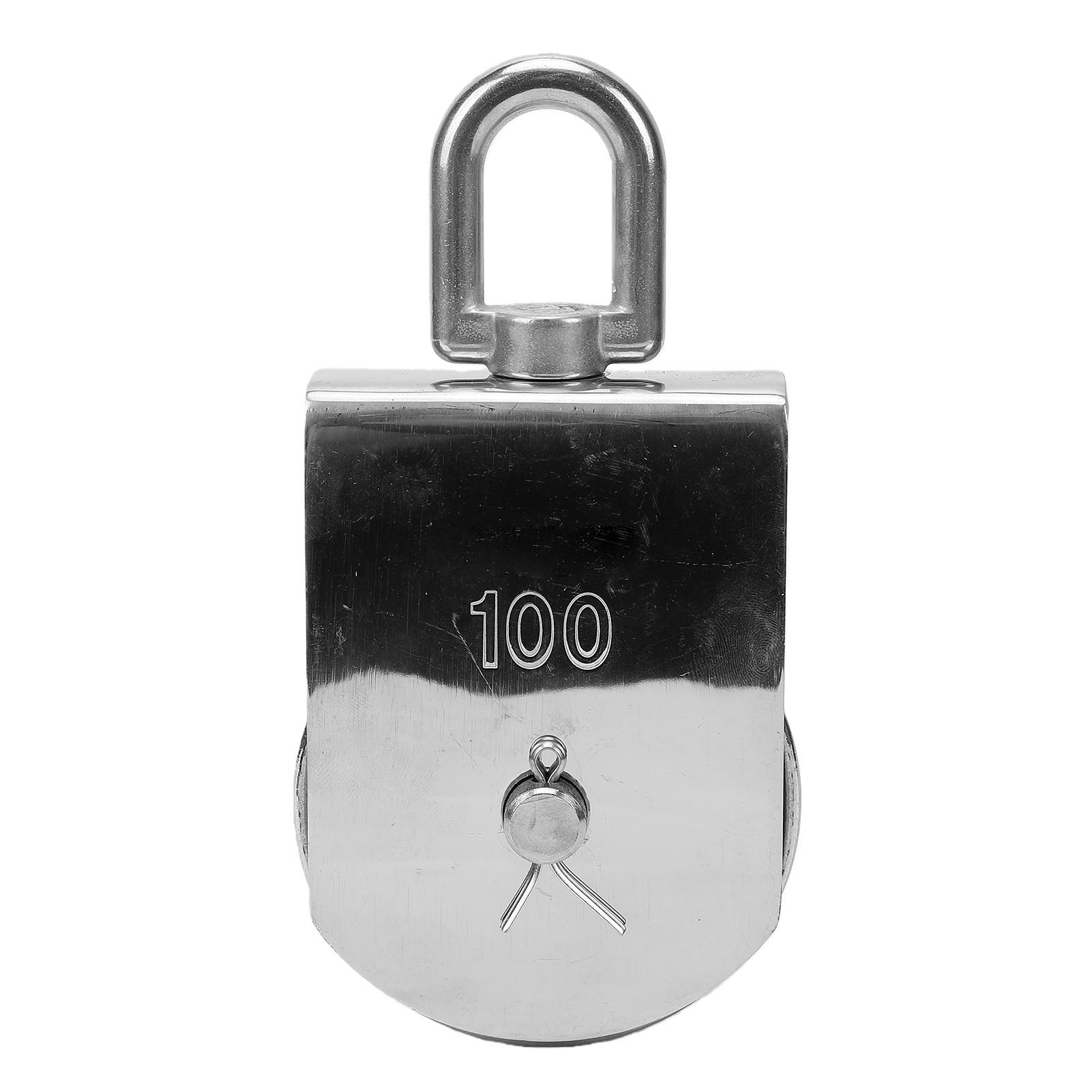Poulie Simple M100 Robuste Avec Crochet Pivotant, En Acier Inoxydable, Câble De 4 Pouces Pour Cordes De 3/8, Idéale Pour Les Garages, Les Bateaux, Les Rideaux Et Les Mâts De Drapeau.