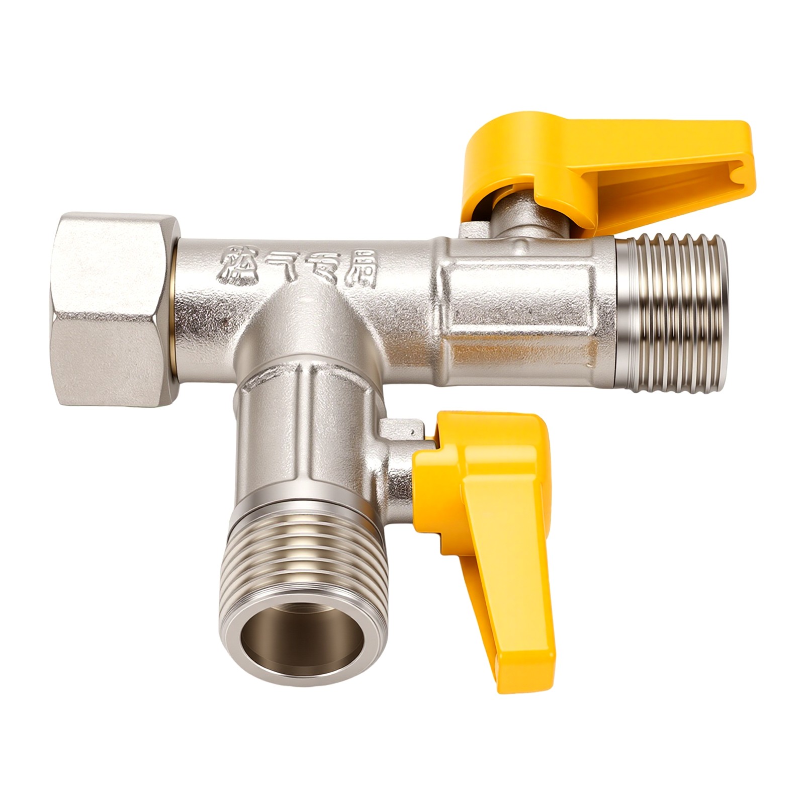 Vanne À Gaz En Laiton À 3 Voies, Type T 1/2 Pouce, Avec Répartiteur Pour Tuyaux De Chauffe-eau.