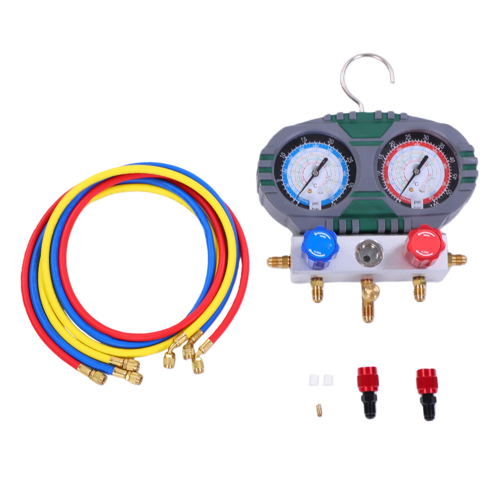 Ensemble De Manomètres De Climatisation Pour 500 Psi Et 800 Psi, Manomètres Doubles, Tuyau De 1,5 M, Kit De Charge Pour Systèmes R600, R290, R410a Et R32.