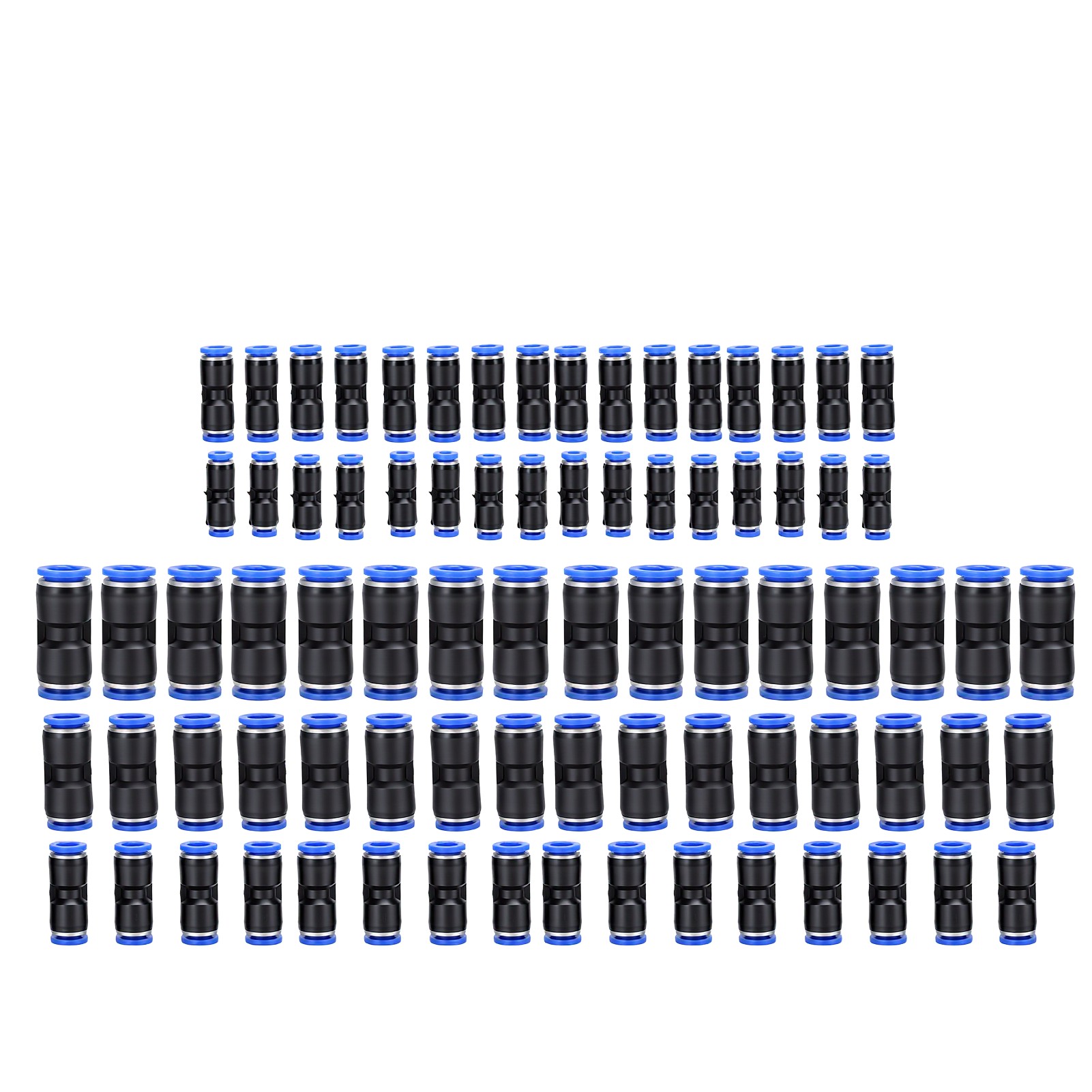 80 Raccords Rapides Pour Tuyaux D'Air De 4 Mm, 6 Mm, 8 Mm, 10 Mm Et 12 Mm, En Pe, Pu, Pa, Pvc Et Nylon.