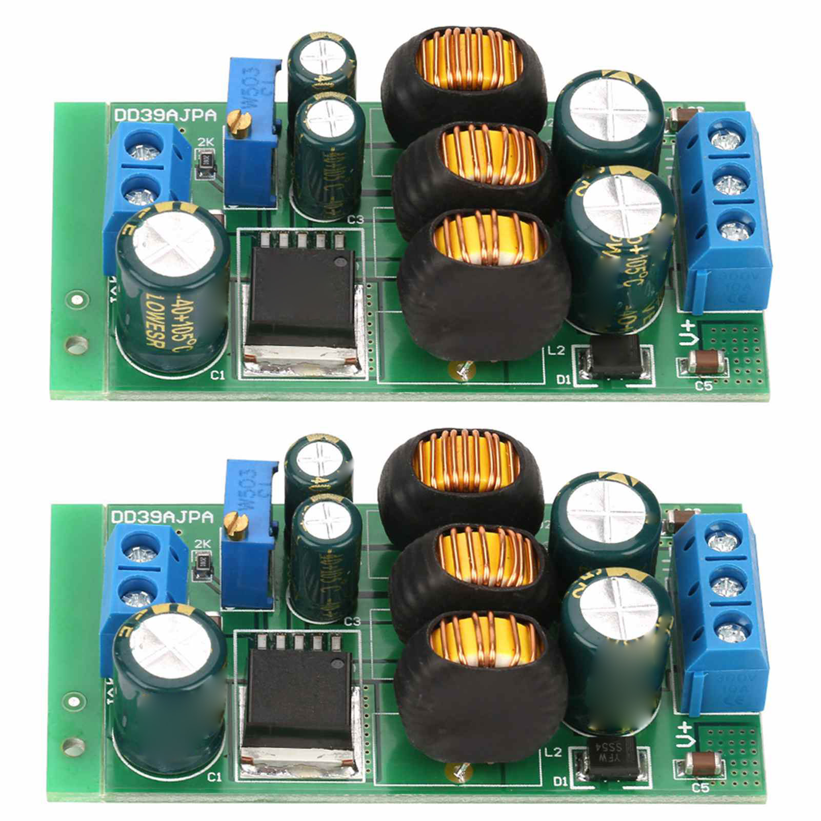 2 Modules D'Élévation/abaissement De Tension Cc 20w Vers 3,6-30v, Carte De Conversion Réglable 3-30v Avec Borne.