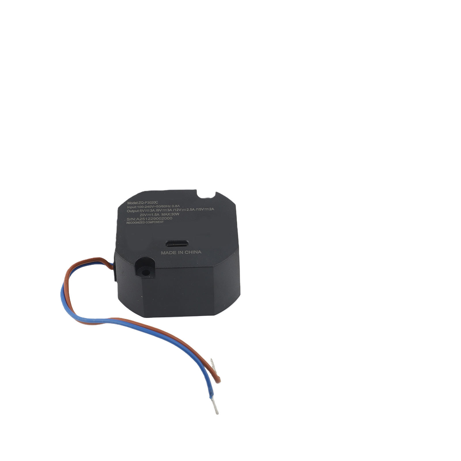 Adaptateur Secteur Mural Usb-c 30 W, Chargeur Pd Compact Pour Tablettes Et Appareils, Avec Boîtier En Alliage D'Aluminium, Compatible Avec Les Boîtiers De 86 Mm X 86 Mm.