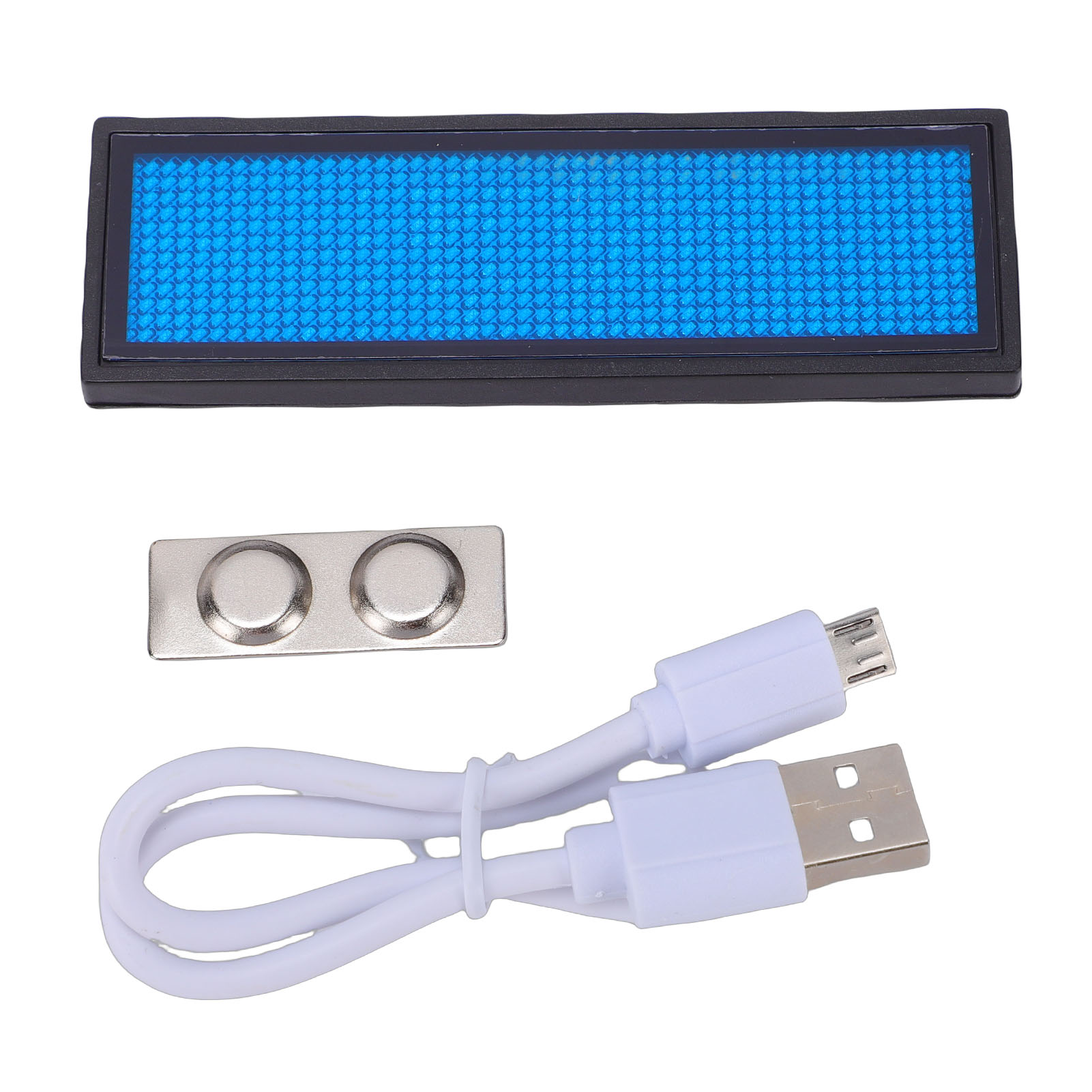 Étiquette Led Programmable 12x48 Pixels, Rechargeable, Avec Écran Bleu, Mini Panneau Déroulant Pour Expositions, Salons Professionnels, Fêtes, Boîtes De Nuit Et Hôtels.