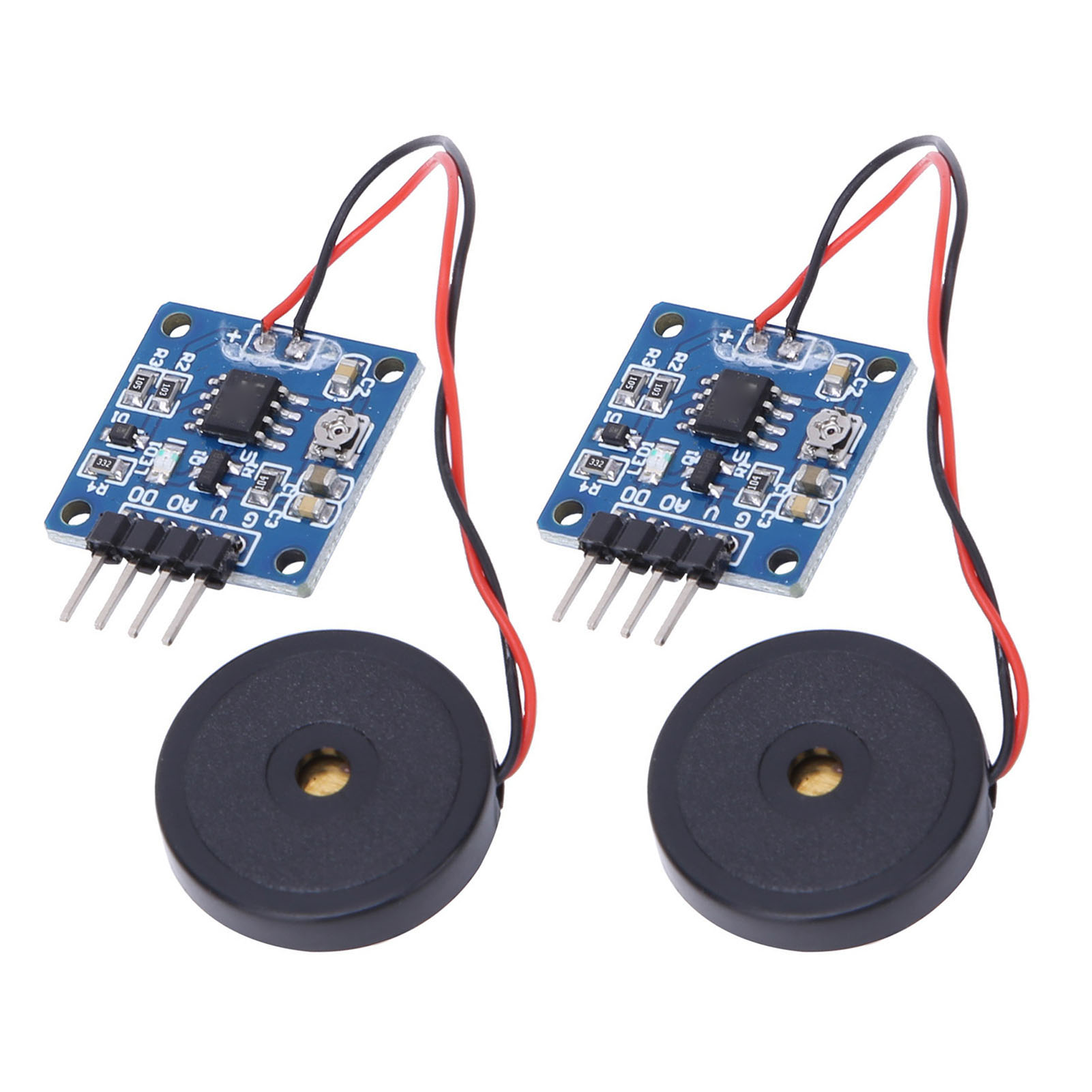 2 Modules De Capteurs De Vibrations Piézoélectriques Avec Sortie Ad/do Et Commutateur De Sensibilité Réglable