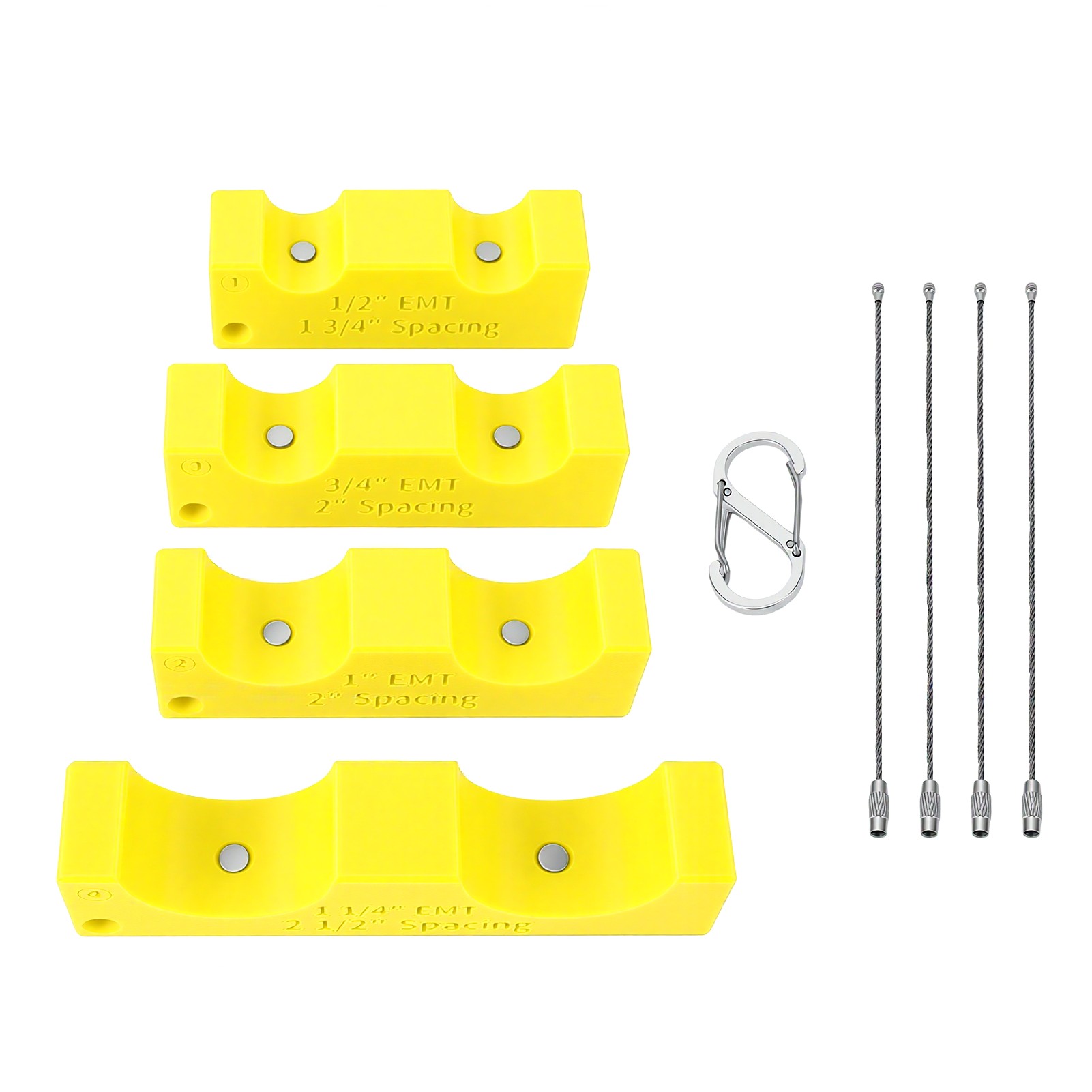 Entretoises Magnétiques Pour Conduits De 1 Pouce, 3/4, 1-1/4 Et 1/2 Pouce, Outil D'Espacement De Tuyaux Emt Pour Électriciens, Avec Crochet Et Attaches De Câble, Couleur Jaune.