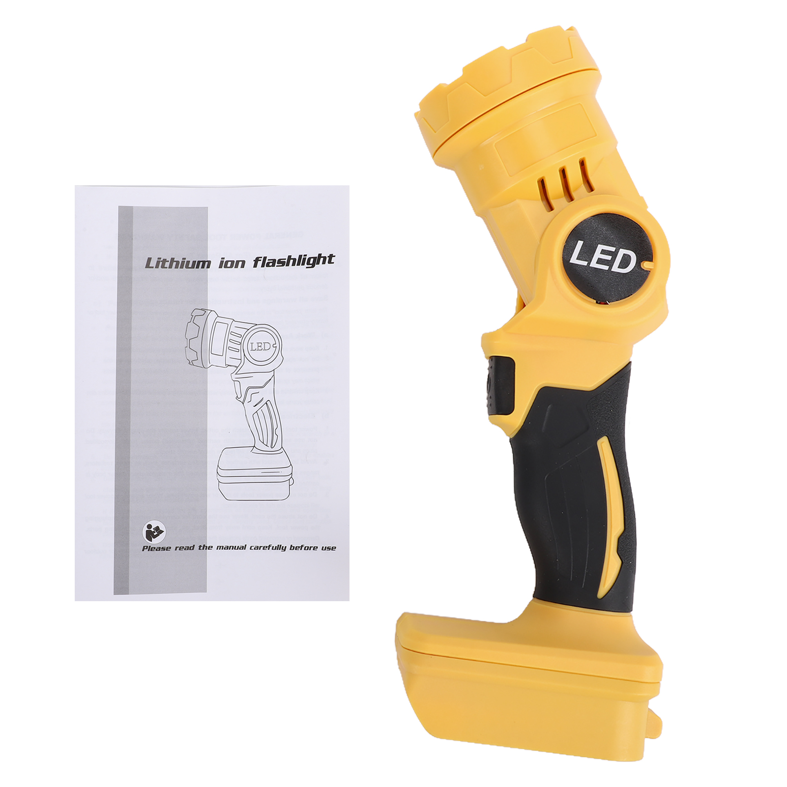 Lampe Torche De Travail Led Sans Fil, Compatible Avec Batterie 20v Max, 1000 Lumens, 2 Niveaux De Luminosité, Tête Rotative À 140° Pour Atelier, Camping, Compatible Avec Dcb201/ Dcb203/ Dcb204, Etc.