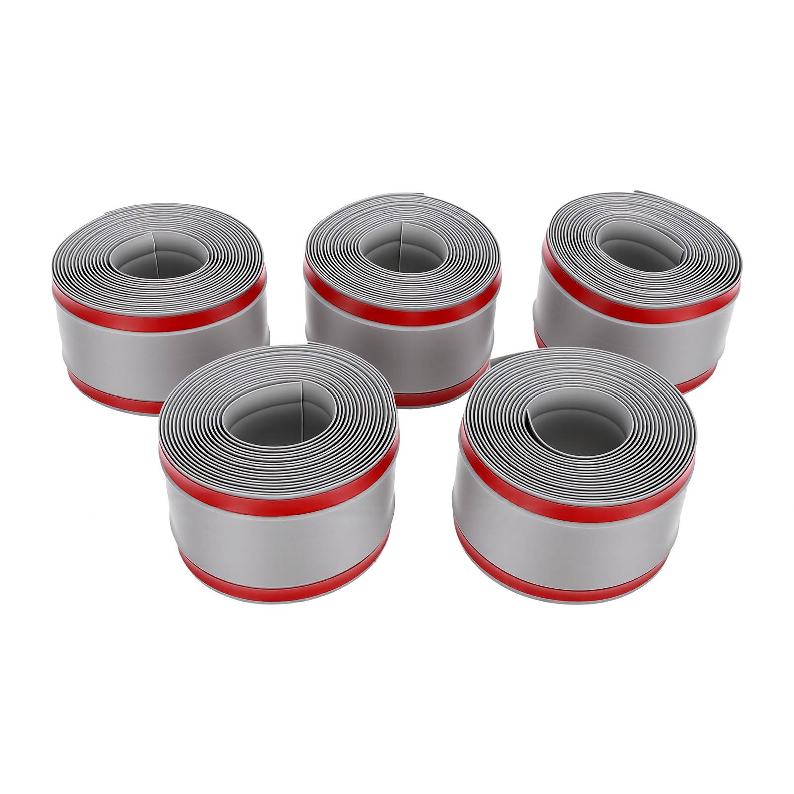5 Cache-câbles, 5 Cm X 3 M, Gris, En Pvc Souple Auto-adhésif, Pour Dissimuler Les Câbles Et Protéger Les Rallonges Sur Les Sols, Les Tapis Et Les Murs.