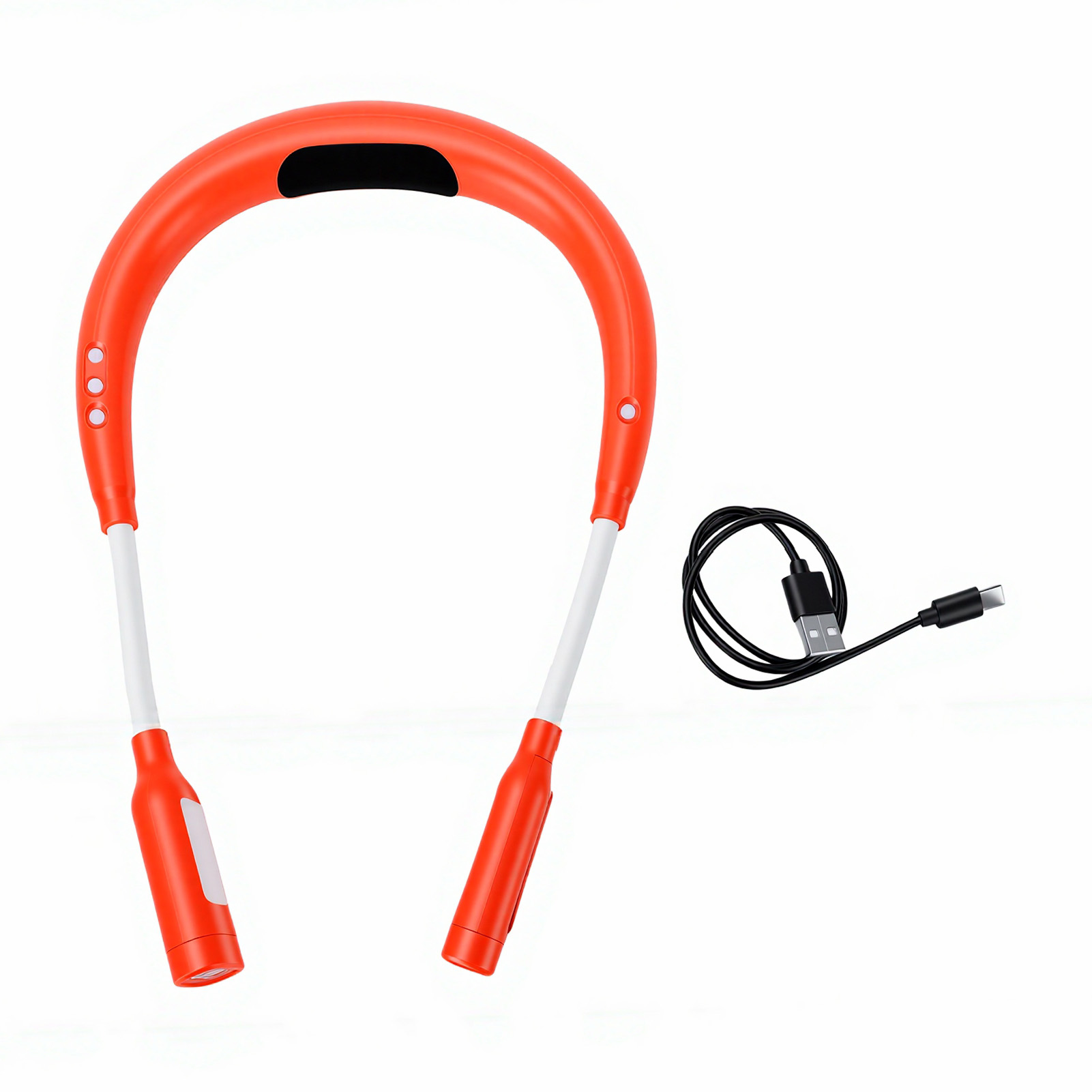 Lampe De Cou Led Orange Avec 3 Couleurs Et 5 Niveaux De Luminosité Pour La Lecture, Avec Fonction Chauffante, Flexible Et Adaptable, Avec Batterie Rechargeable Longue Durée (5-50 Heures).