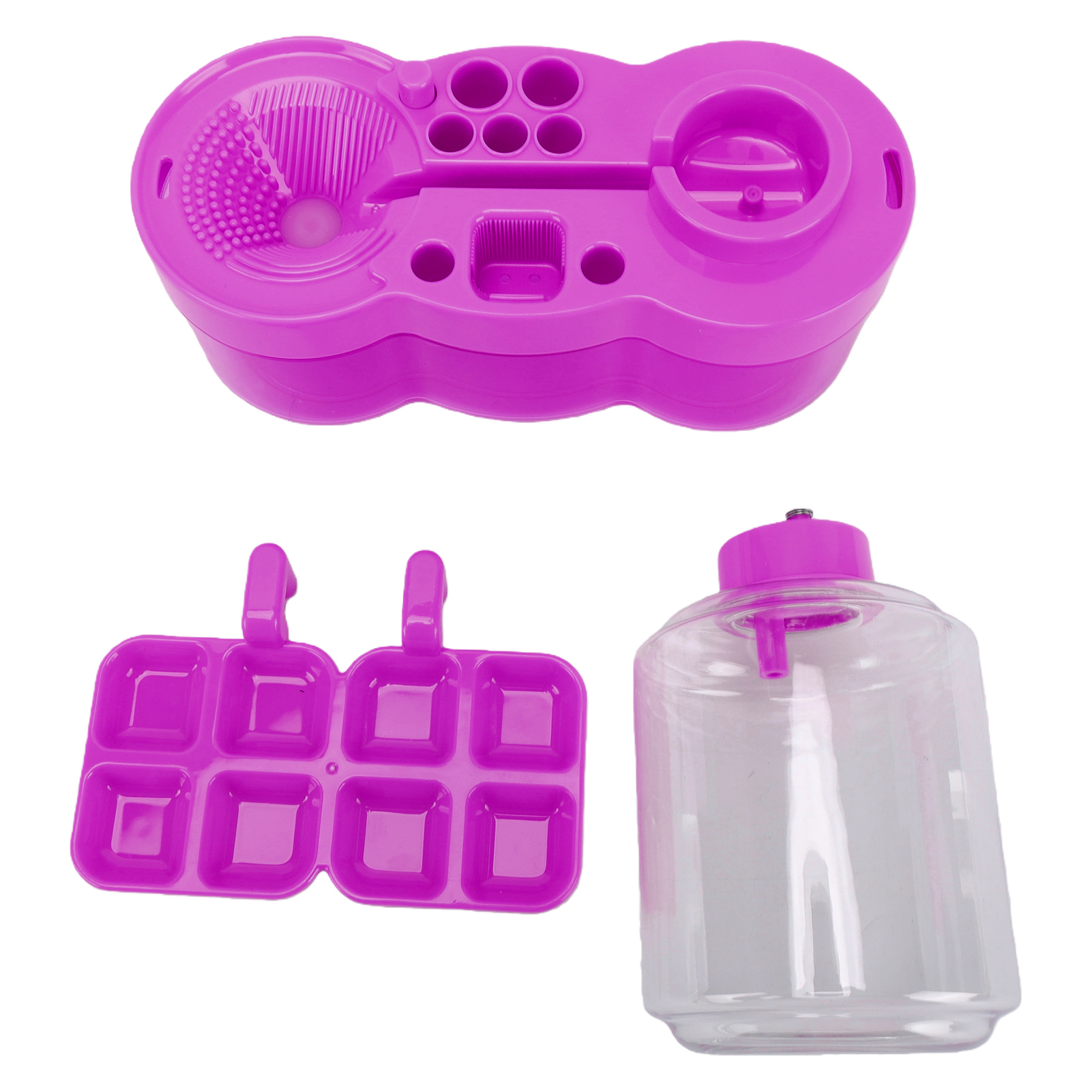 Outil De Nettoyage Des Pinceaux Avec Grands Réservoirs D'Eau Pour Les Artistes Utilisant L'Acrylique Et L'Aquarelle, Idéal Pour Les Ateliers D'Art, Les Écoles Et La Maison. Couleur Violette.