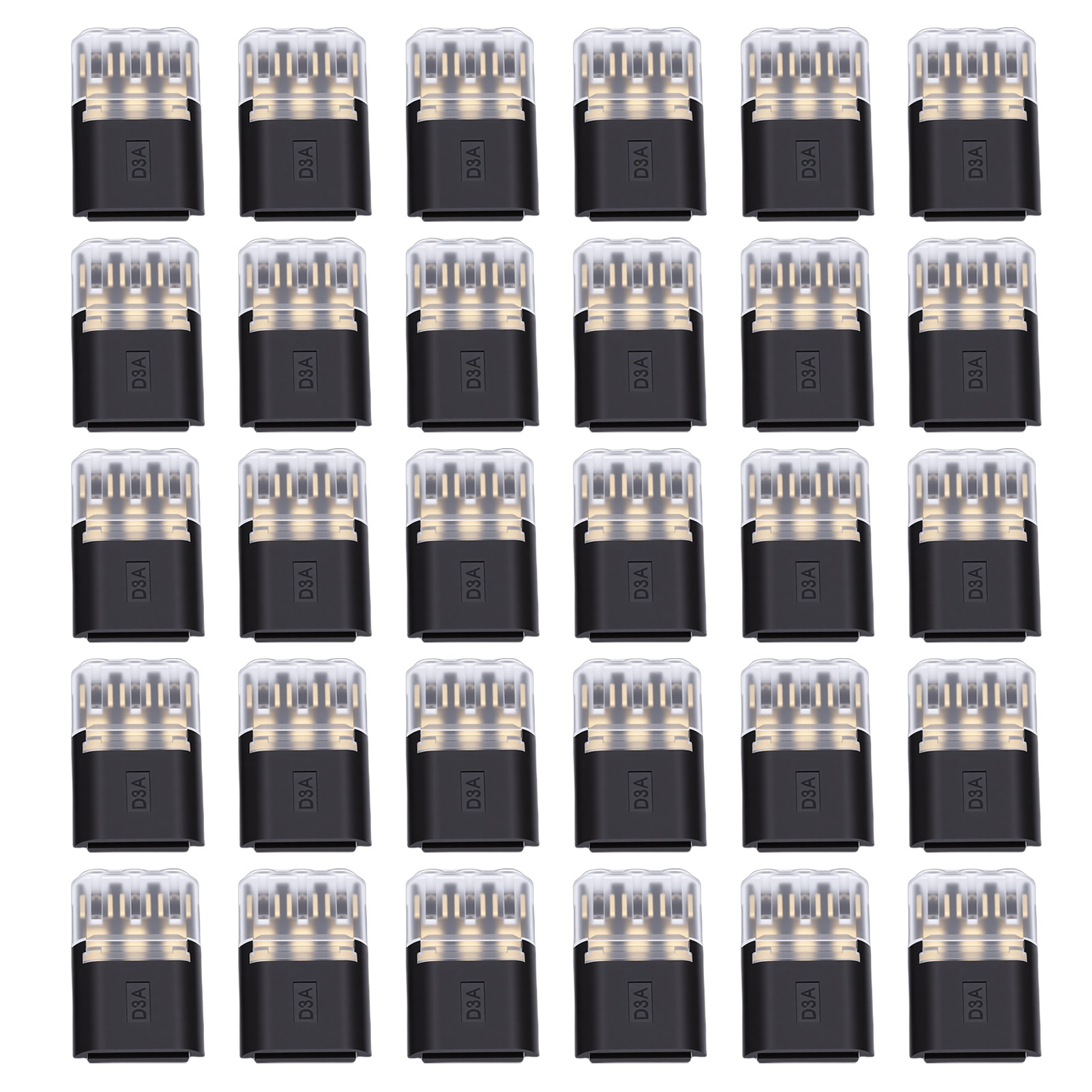 30 Connecteurs À 3 Broches Avec Boucle De Verrouillage, Clips De Raccordement Rapide Sans Dénudage Pour Fils Électriques De Ruban Led De Calibre 18-16 Awg, Diamètre Du Trou : 3 Mm