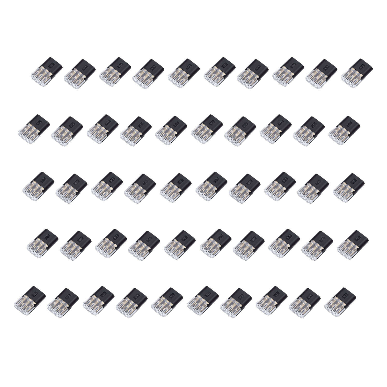 50 Connecteurs À 3 Broches Non Dénudés, Connecteurs Enfichables Pour Led De 0,35 À 0,75 Mm², Fils De Calibre 22 À 18 Awg, Diamètre Du Trou : 2,1 Mm