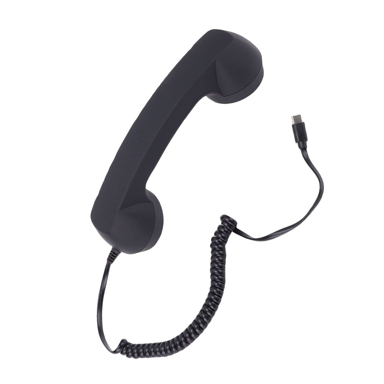 Casque Téléphonique Rétro Avec Contrôle Du Volume, Combiné Téléphonique Filaire Ergonomique De Type C Pour Appels Vidéo Et Conférences (noir).