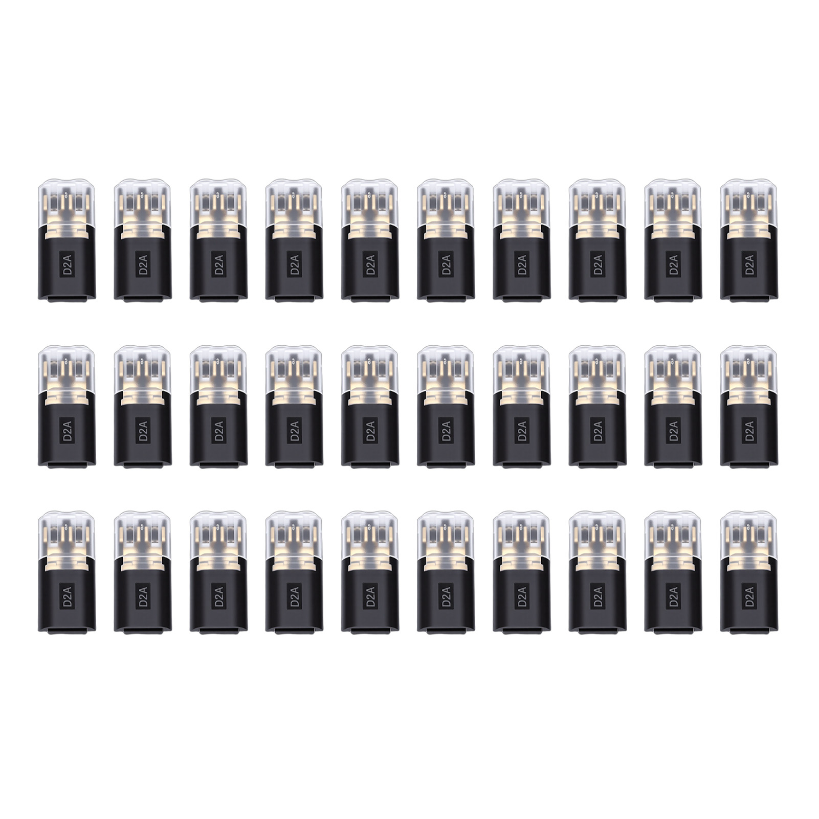 30 Connecteurs À Double Prise À 2 Broches À Connexion Rapide Pour Fils De 0,78 À 1,32 Mm² Et De Calibre 18 À 16 Awg.