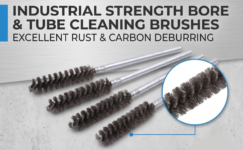 Lot De 4 Brosses Métalliques En Acier Inoxydable Pour Le Nettoyage, L'Ébavurage Et L'Élimination De La Rouille Des Tuyaux, De 160 Mm De Long, Pour Le Nettoyage Des Pièces Automobiles, De La Cuisine Et
