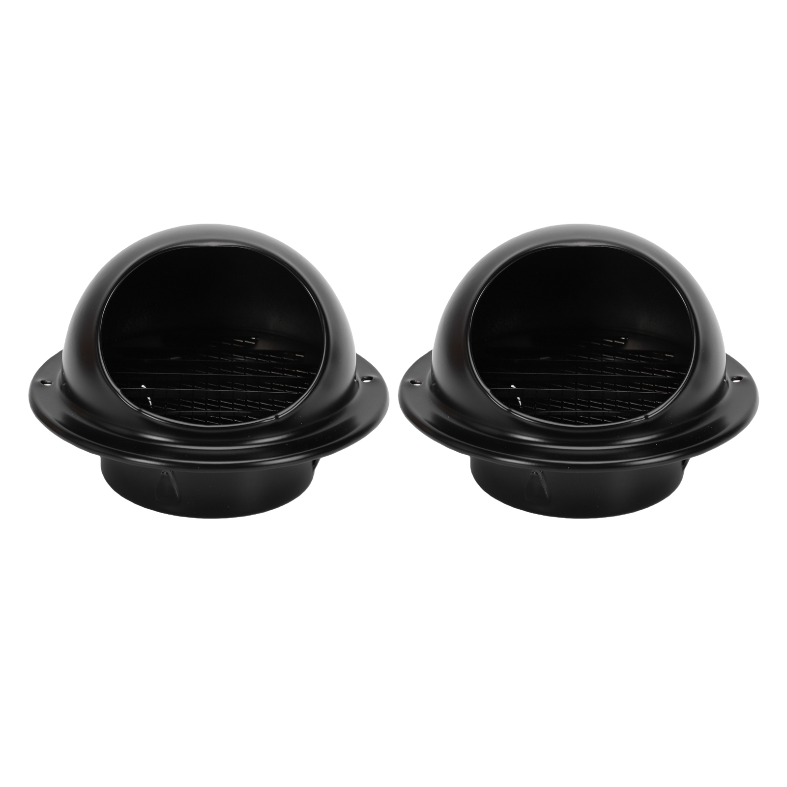 2 Grilles D'Aération Murales Rondes De 7,6 Cm (3 Pouces), Couvercle En Acier Inoxydable, Hotte Aspirante Avec Grille D'Évacuation Noire