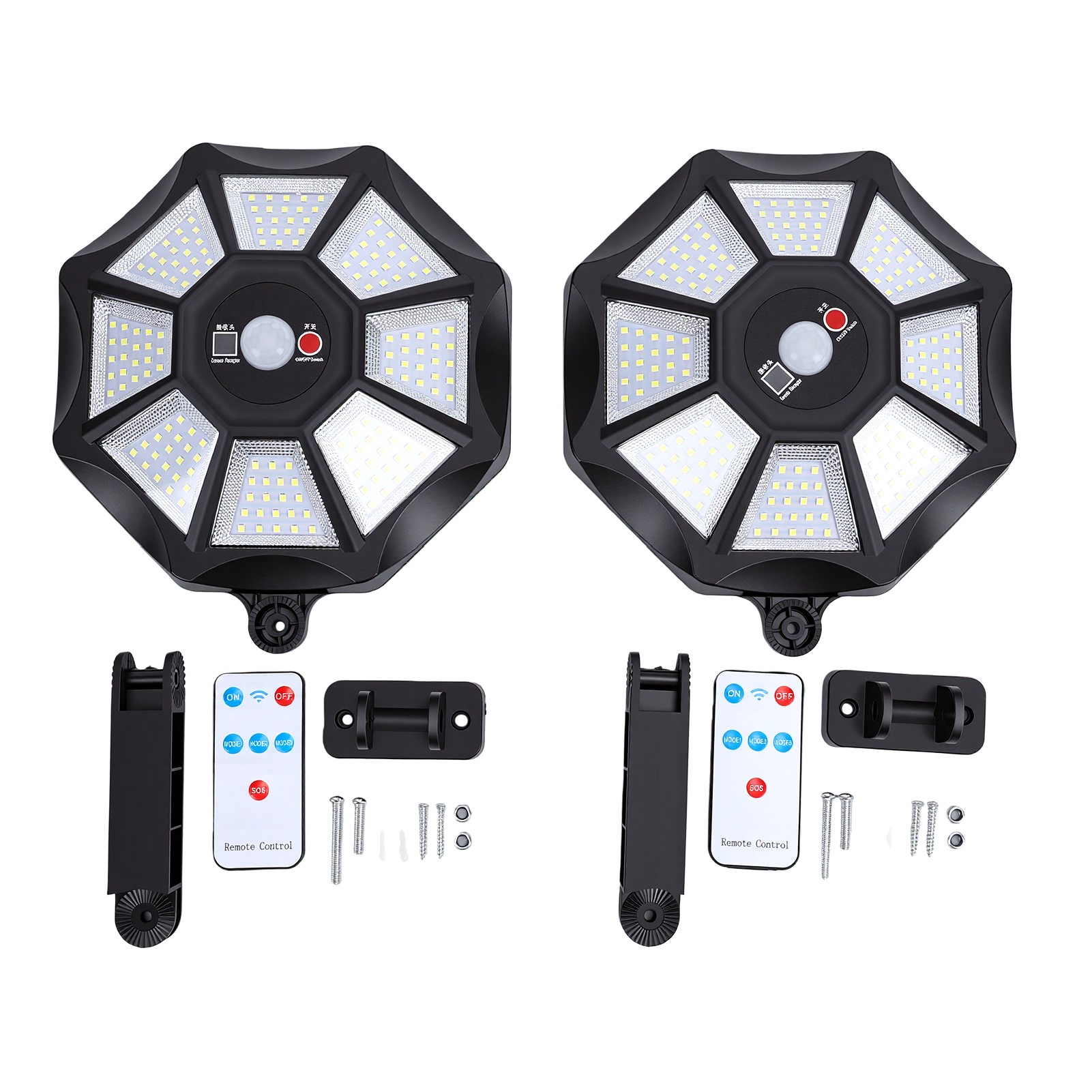 Lampes Solaires Avec Détecteur De Mouvement Réglable À 3 Modes Pour Une Utilisation En Extérieur, Idéales Pour Une Terrasse, Un Jardin Ou Une Piscine.