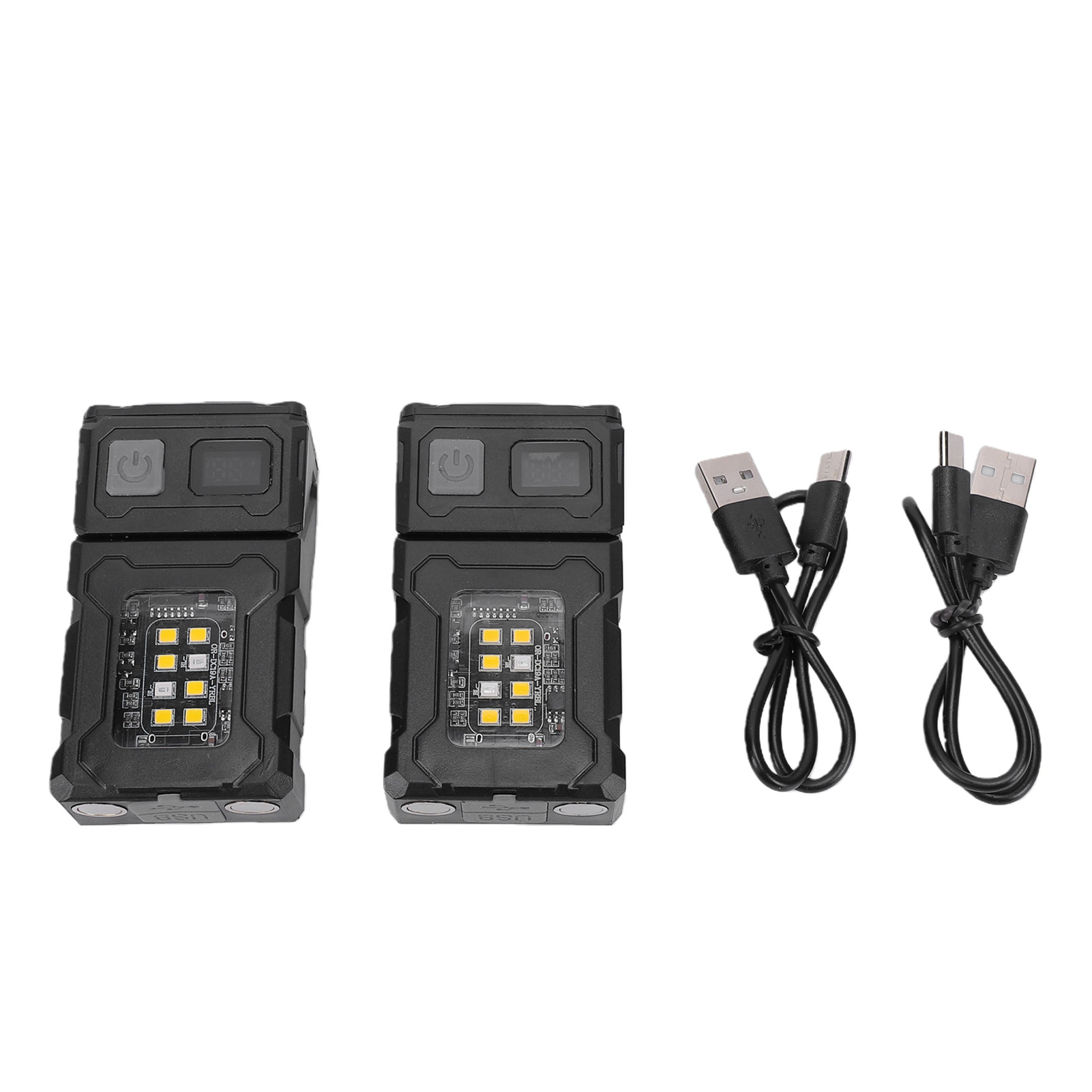 2 Lampes Torches À Clip, Rechargeables, Avec Led, Base Magnétique, Usb C, Double Alimentation, Pour La Réparation Automobile, Le Camping Et Les Situations Dangereuses.