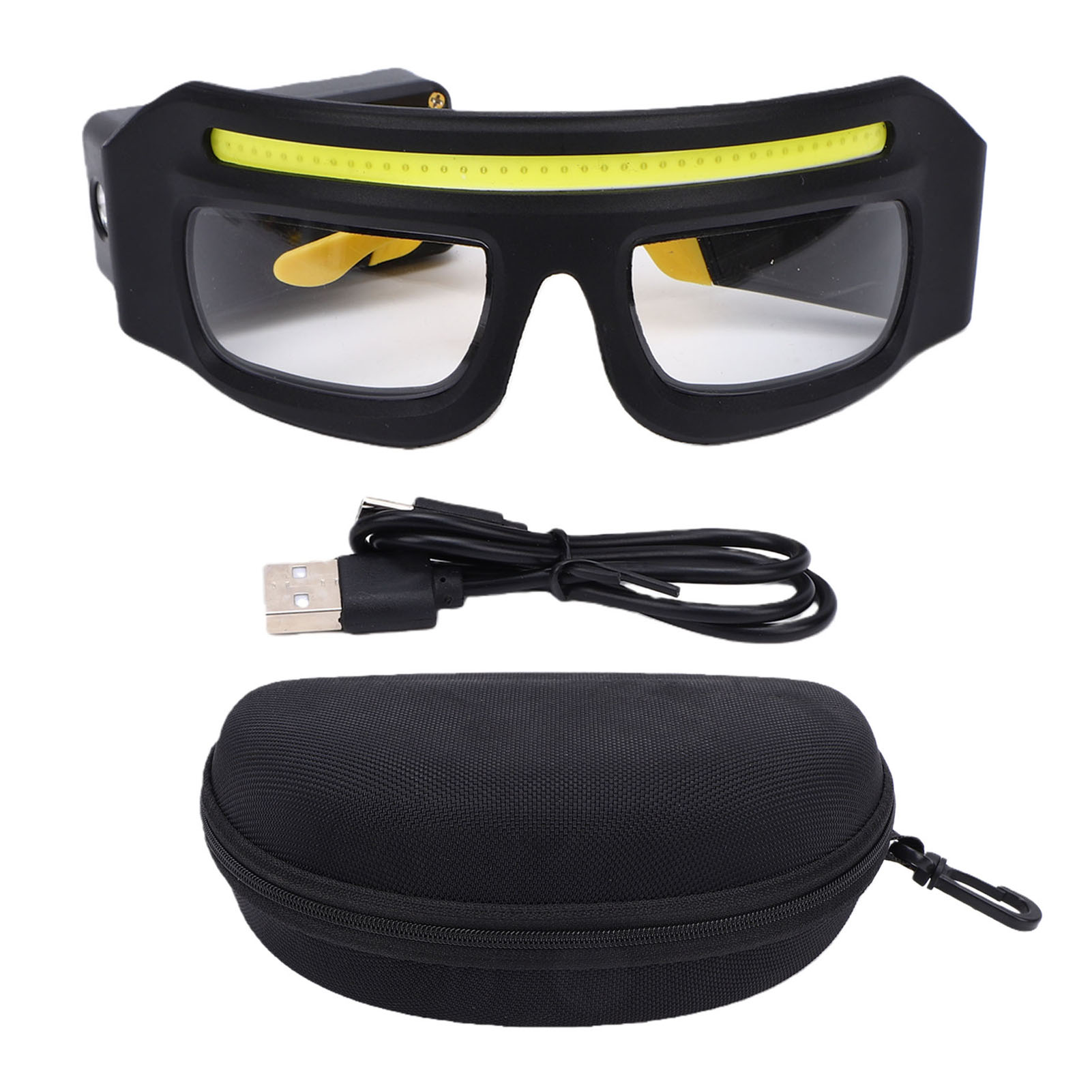 Lunettes Avec Phares Led, Capteur De Mouvement Et Commande Tactile, Chargement Usb-c, 5 Modes D'Éclairage, Sécurité Pour Les Réparations, Le Camping Et Le Cyclisme.