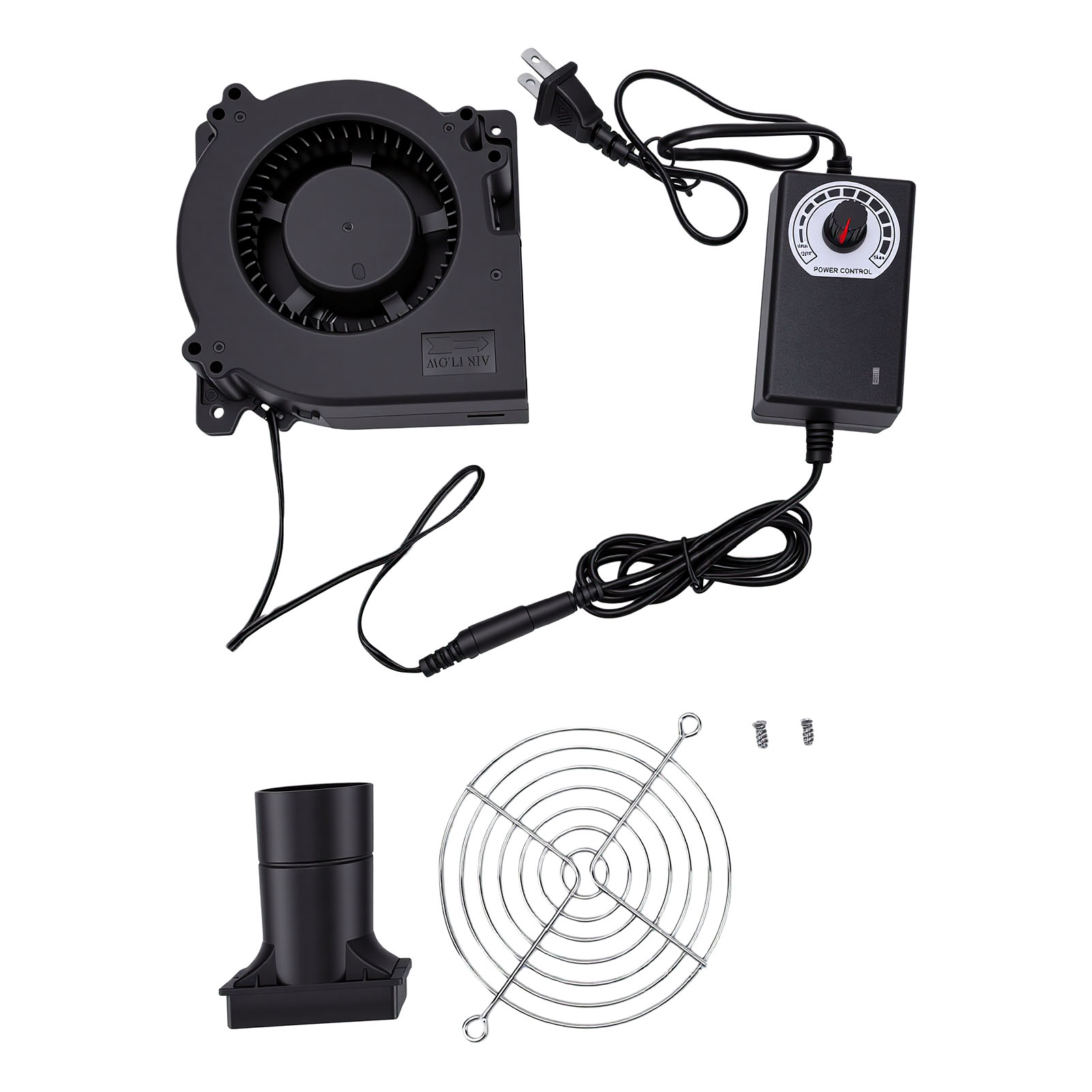 Ventilateur De 120 X 32 Mm Avec Flux D'Air Puissant Et Variateur De Vitesse, Grille De Protection Métallique Pour Poêle À Bois Ou Cheminée. Prise Américaine.