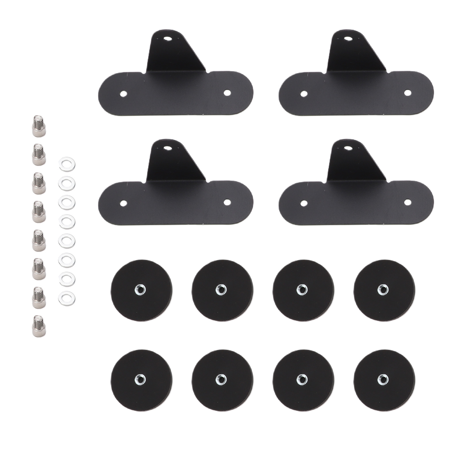4 Supports Magnétiques Pour Barre Lumineuse Avec Base De 66 Mm Et Protection En Caoutchouc Pour Toit Et Capot.