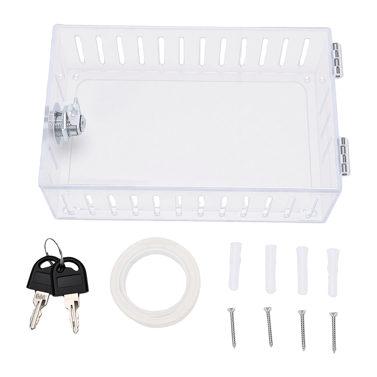 Coffre-fort Pour Thermostat Avec Clé Et Couvercle En Plastique Transparent, Pour La Maison Et Le Bureau.