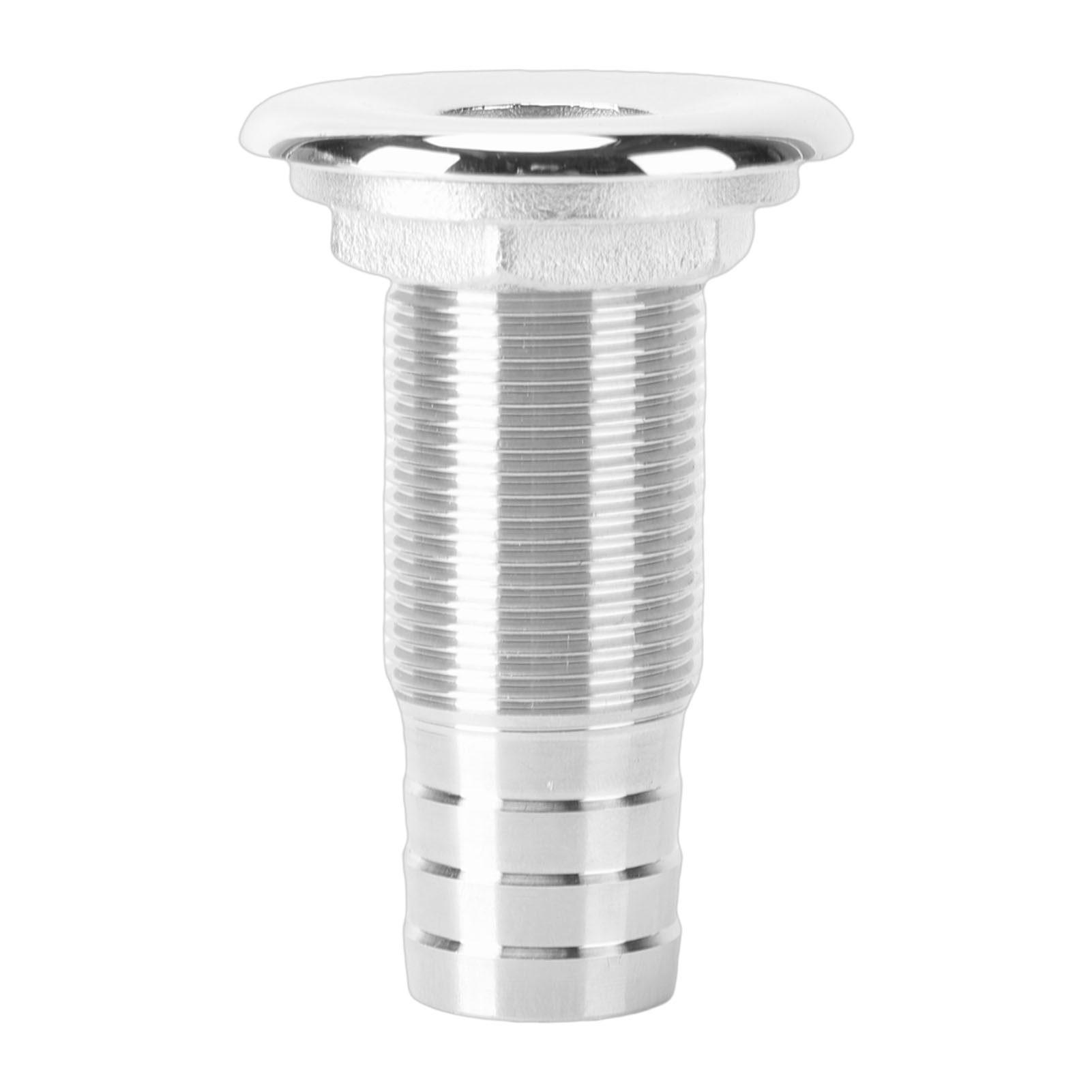 Raccord De Vidange Droit Cannelé En Acier Inoxydable 316 De 1 Pouce Pour Installation À Travers La Coque Sur Les Bateaux Et Les Yachts, Sortie Semi-filetée Sans Joint, Diamètre Intérieur De 25,76 Mm.