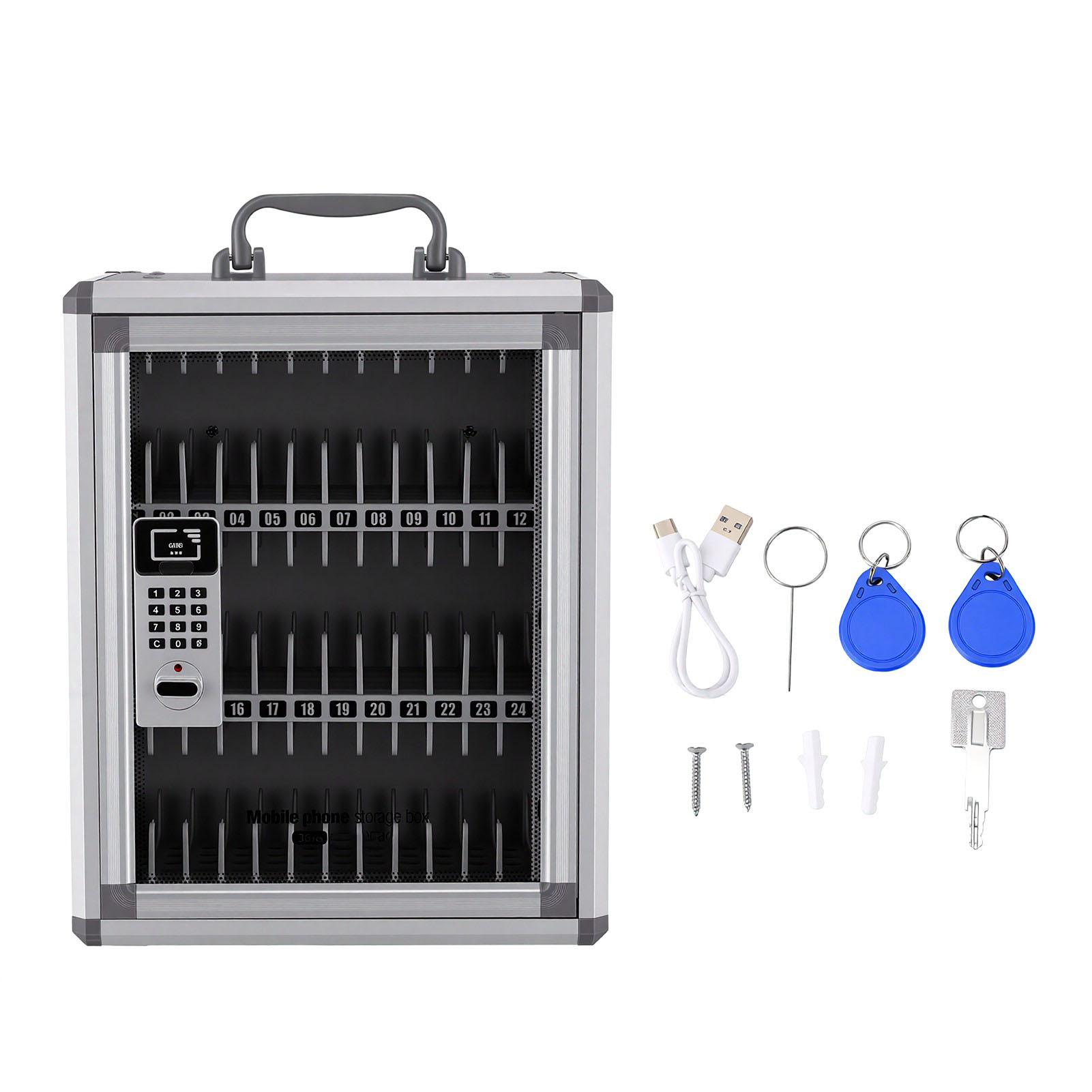 Coffre-fort Portable Pour Téléphone, À 36 Compartiments, Fixable Au Mur Et Doté D'Un Mot De Passe Électronique, Idéal Pour Le Bureau Ou L'École.