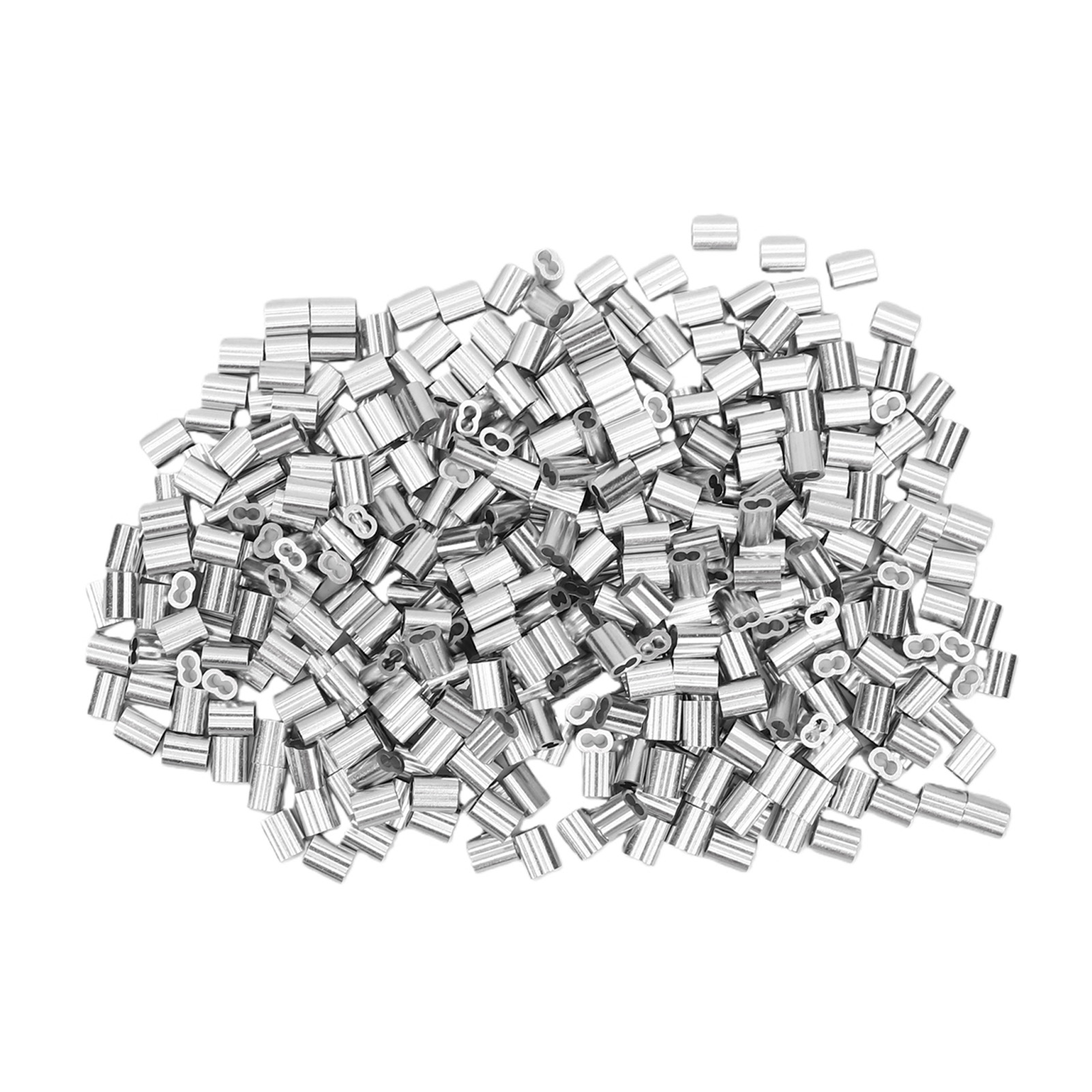 400 Unités De Manchons À Sertir En Aluminium M2 Pour Câbles, Forme En 8, Double Trou, Boucle De Sertissage Pour La Pêche Et Les Laisses Pour Chiens, Usage Extérieur, Couleur Argent.