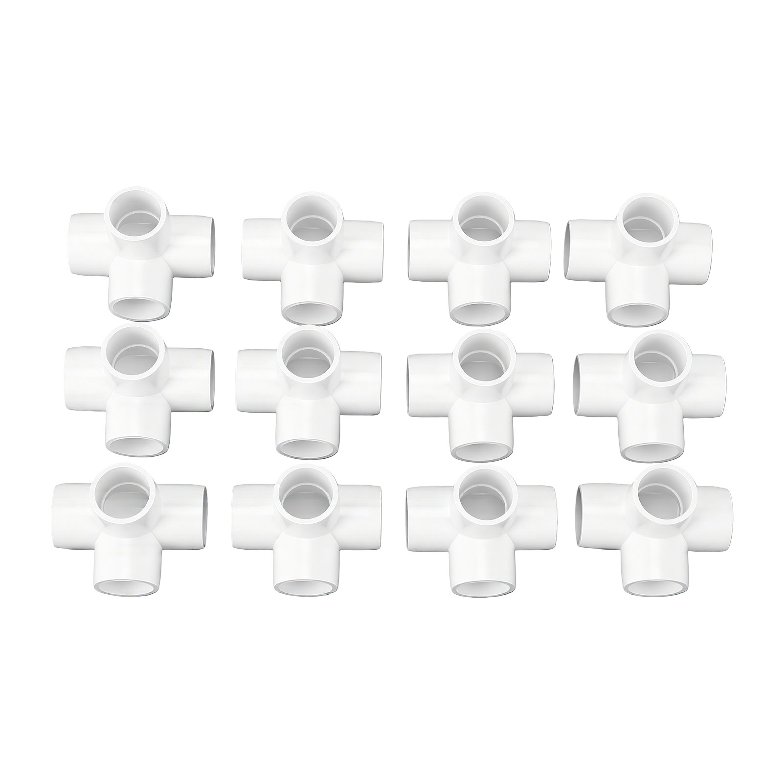 12 Raccords De Tuyau En Pvc De 1/2 Pouce, À 90 Degrés, Étanches, À 4 Voies, Pour La Plomberie Intérieure Et Extérieure.