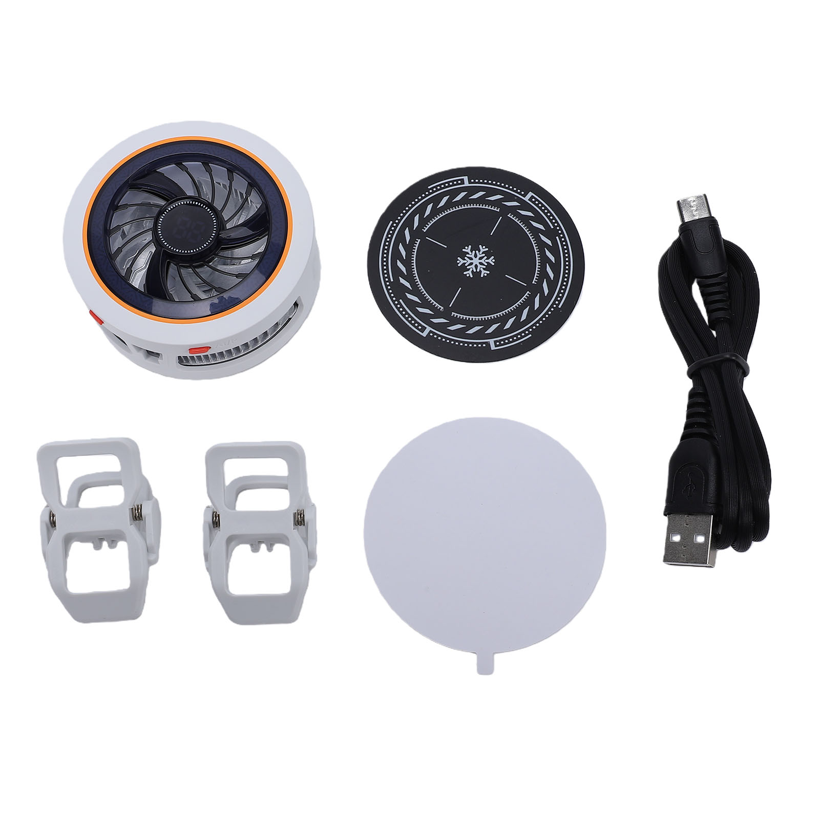 Ventilateur Portable Avec Aimant, Lumière Rgb, Contrôle De Température Ia À 4 Vitesses Et Compatible Avec Les Smartphones Et Les Tablettes.